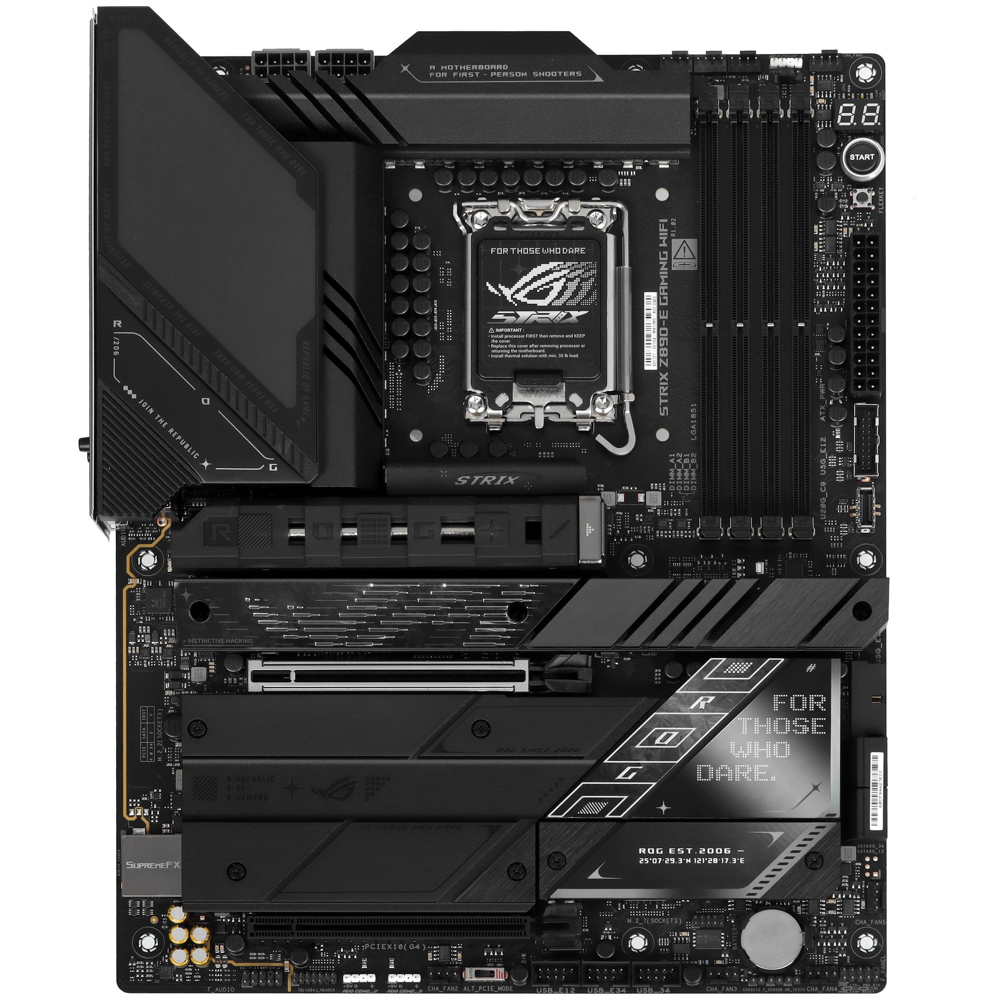 Материнская плата ASUS ROG STRIX Z890-E GAMING WIFI, LGA 1851, Intel Z890, 4xDDR5, 4xSATA, 7xM.2, 1x