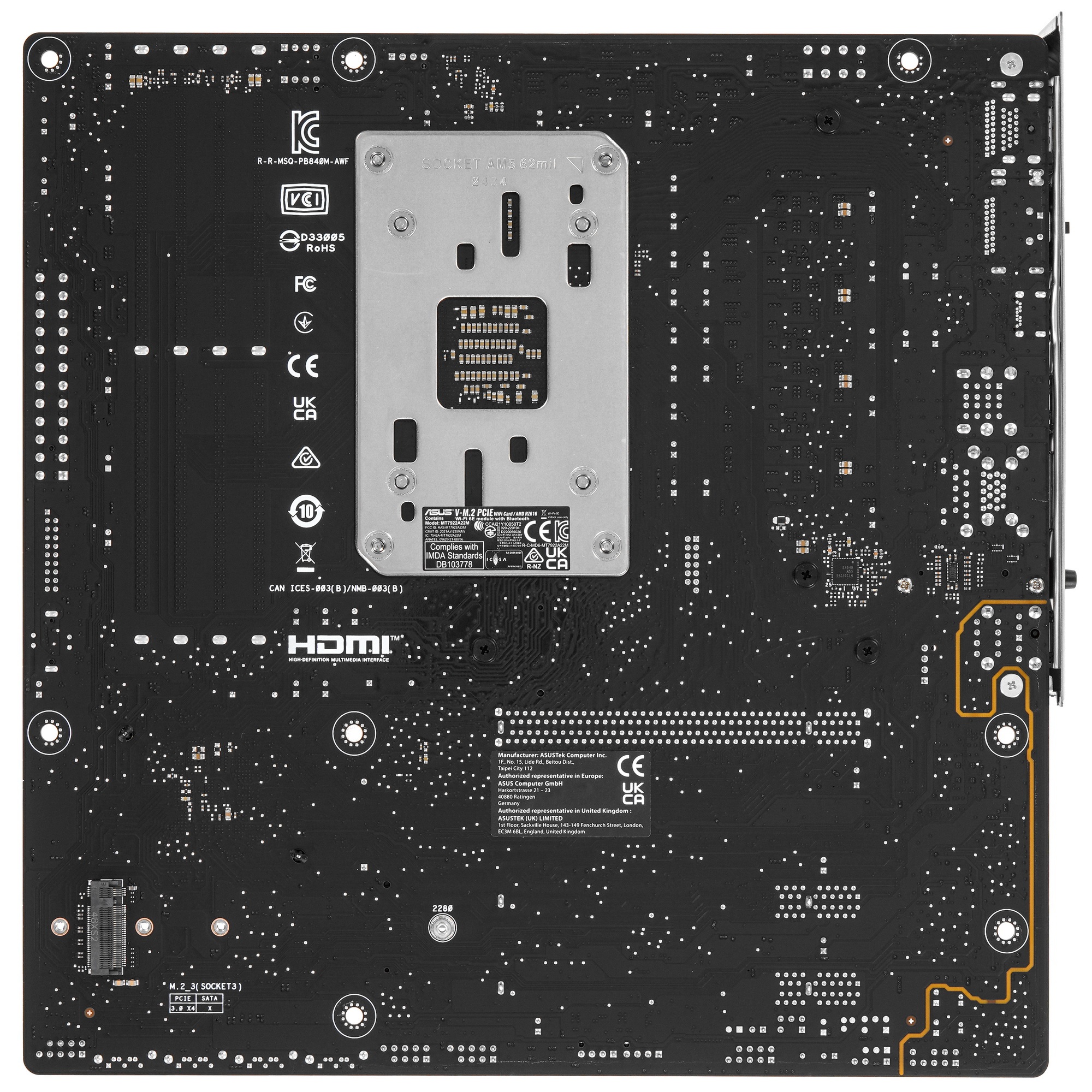 Материнская плата ASUS PRIME B840M-A WIFI, AM5, AMD B840, 4xDDR5, 4xSATA III, 3xM.2, 1xPCIe 4.0 x16,
