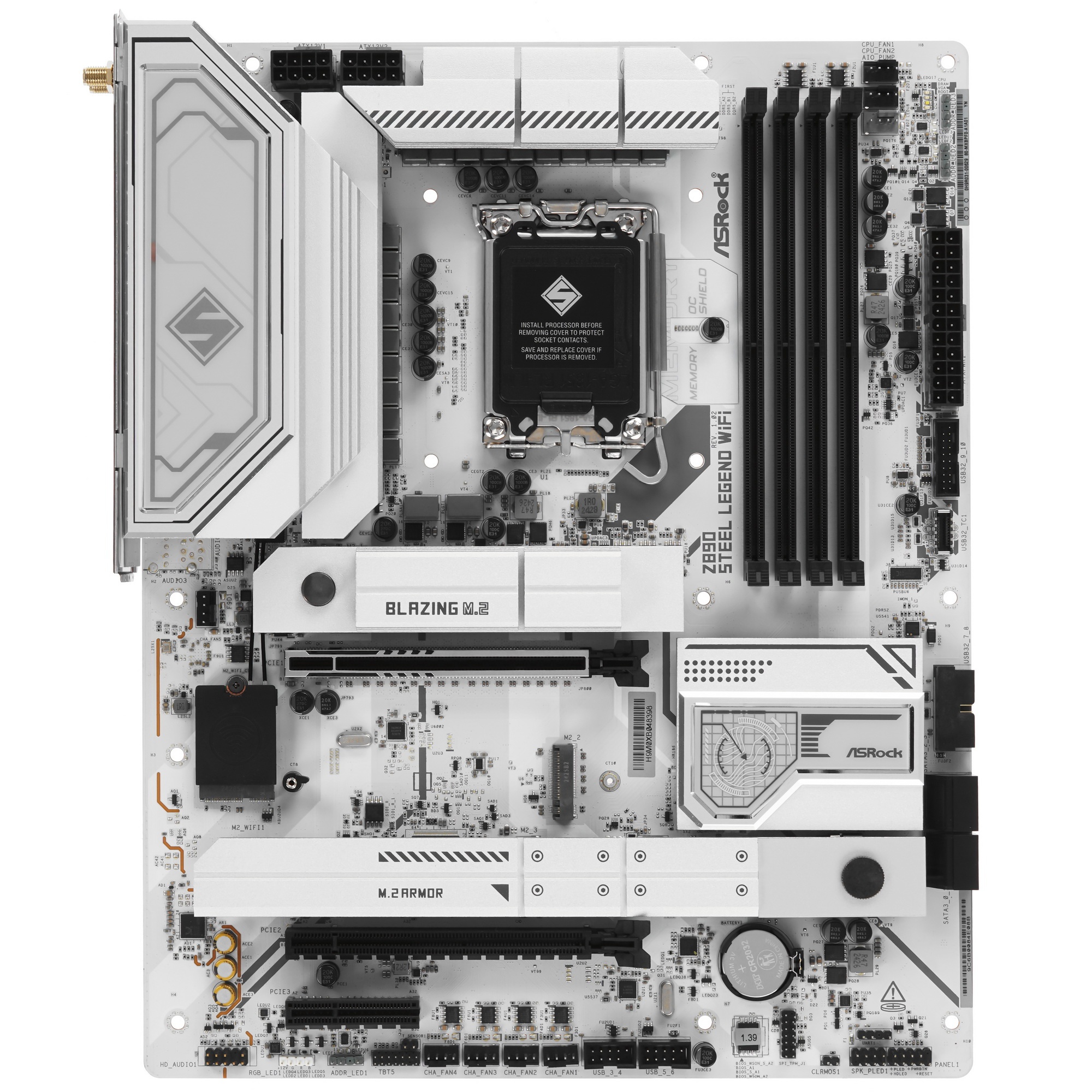 Материнская плата ASRock Z890 Steel Legend WiFi, LGA 1851, Intel Z890, 4xDDR5, 4xSATA, 4xM.2, 1xPCIe