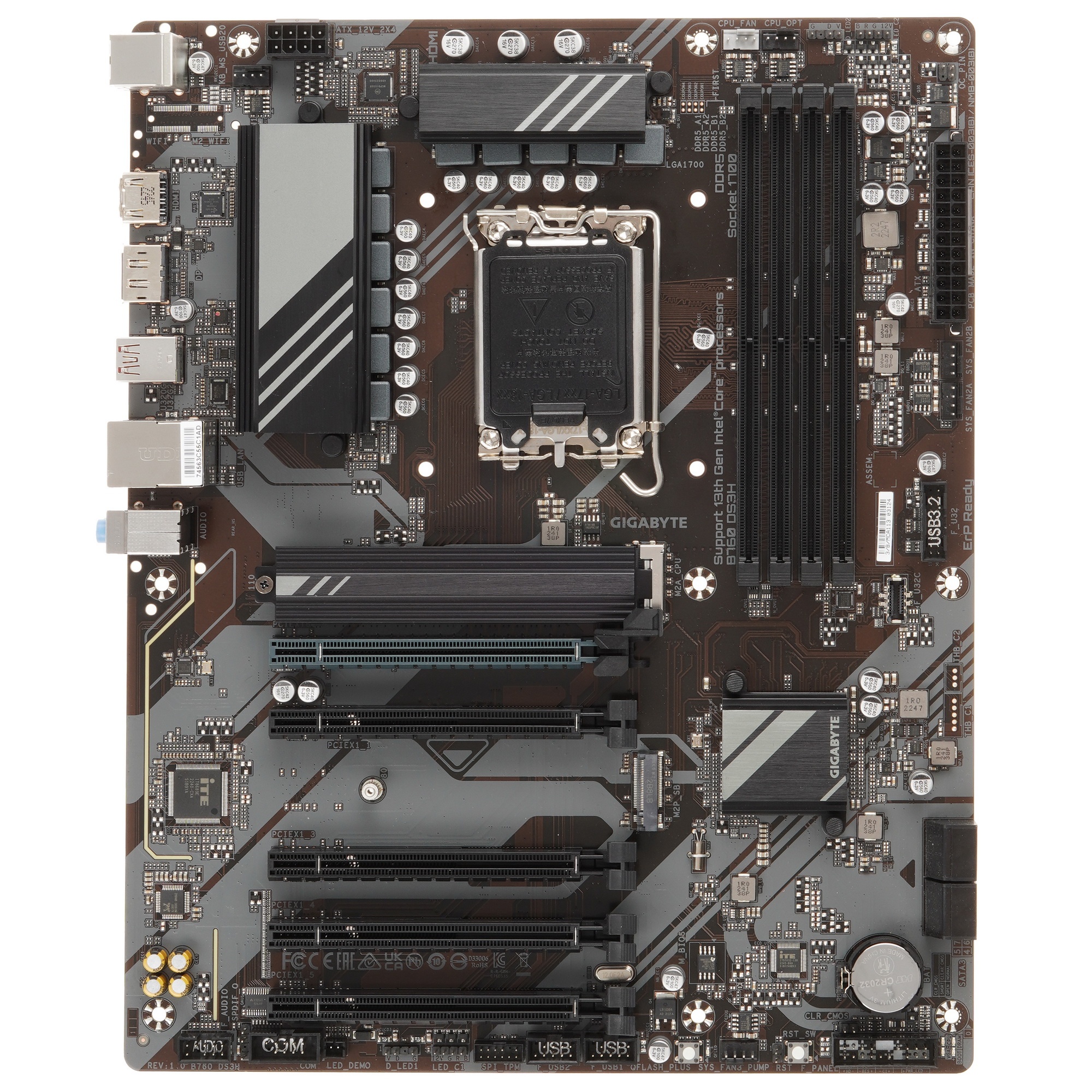 Материнская плата Gigabyte B760 DS3H, LGA 1700, Intel B760, 4xDDR5, 4xSATA, 2xM.2, 1xPCIe 4.0 x16, 4