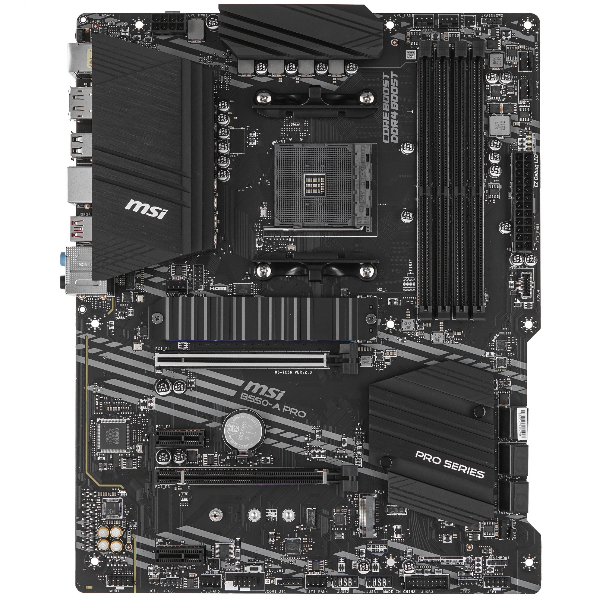 Материнская плата MSI B550-A PRO, AM4, AMD B550, 4xDDR4, 6xSATA, 2xM.2, 1xPCI-E 4.0 x16, 1xPCI-E 3.0
