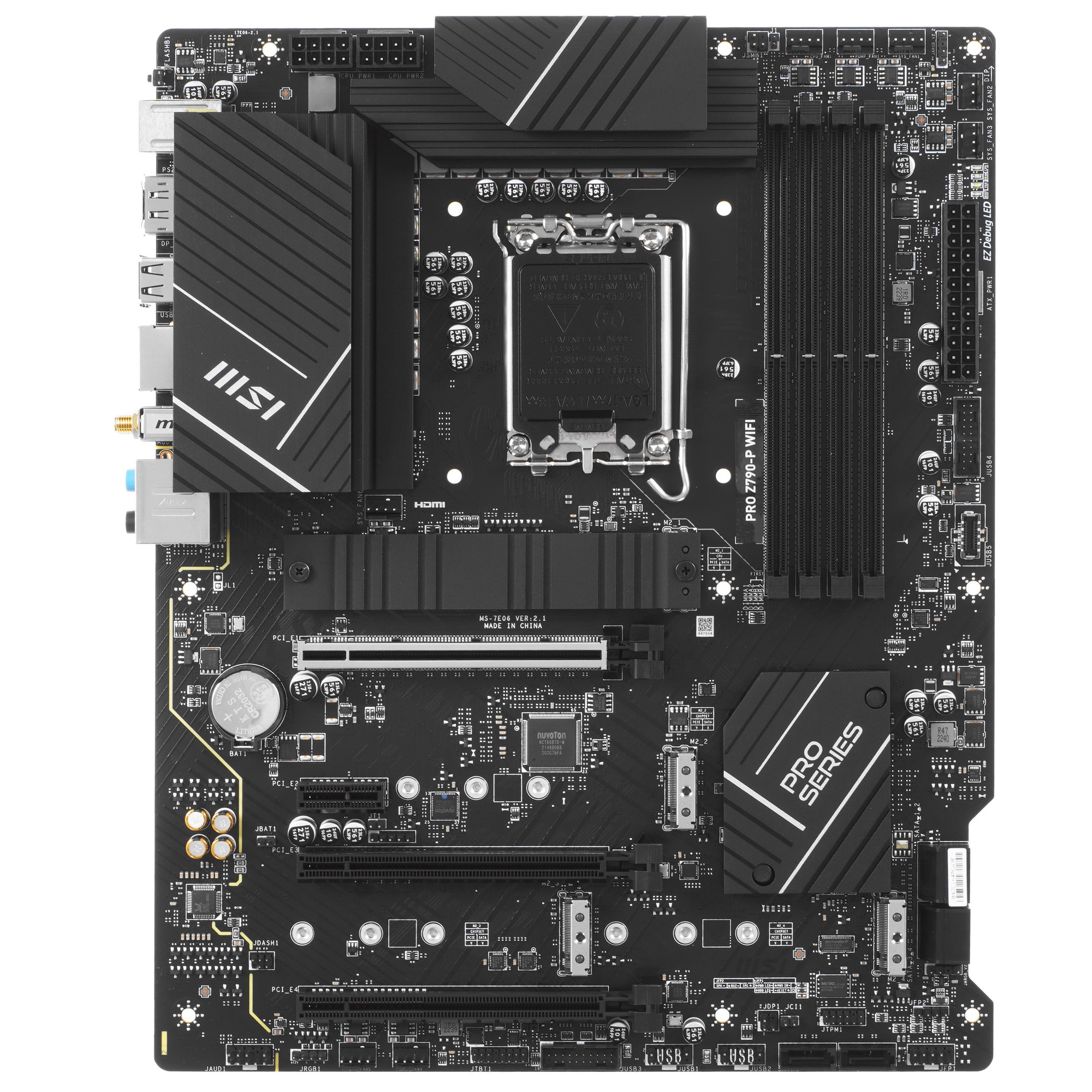 Материнская плата MSI PRO Z790-P WIFI, LGA 1700, Intel Z790, 4xDDR5, 6xSATA, 4xM.2, 1xPCIe 5.0 x16,