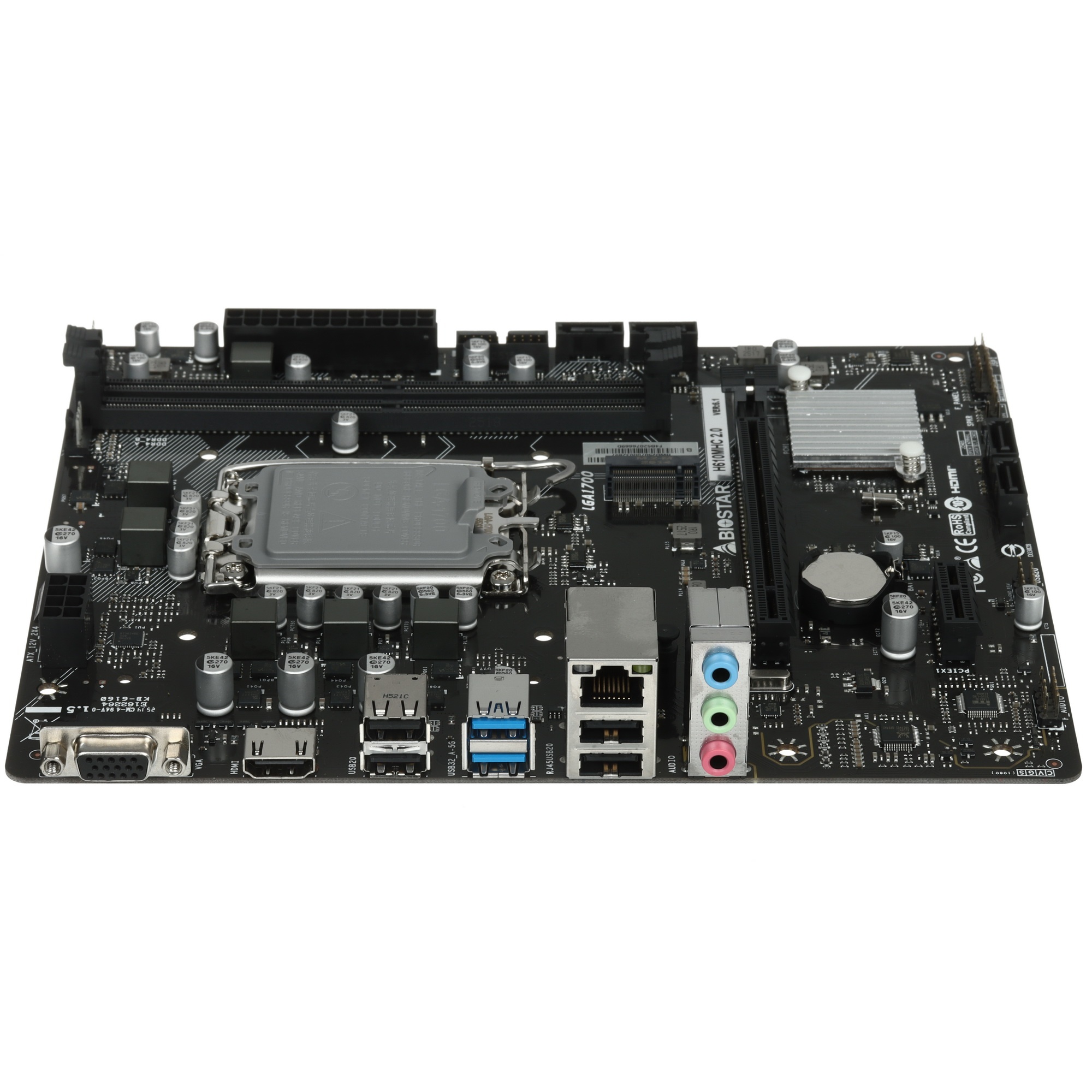 Материнская плата Biostar H610MHC 2.0 Soc-1700 Intel H610 2xDDR4 mATX AC`97 8ch(7.1) GbLAN RAID+VGA+