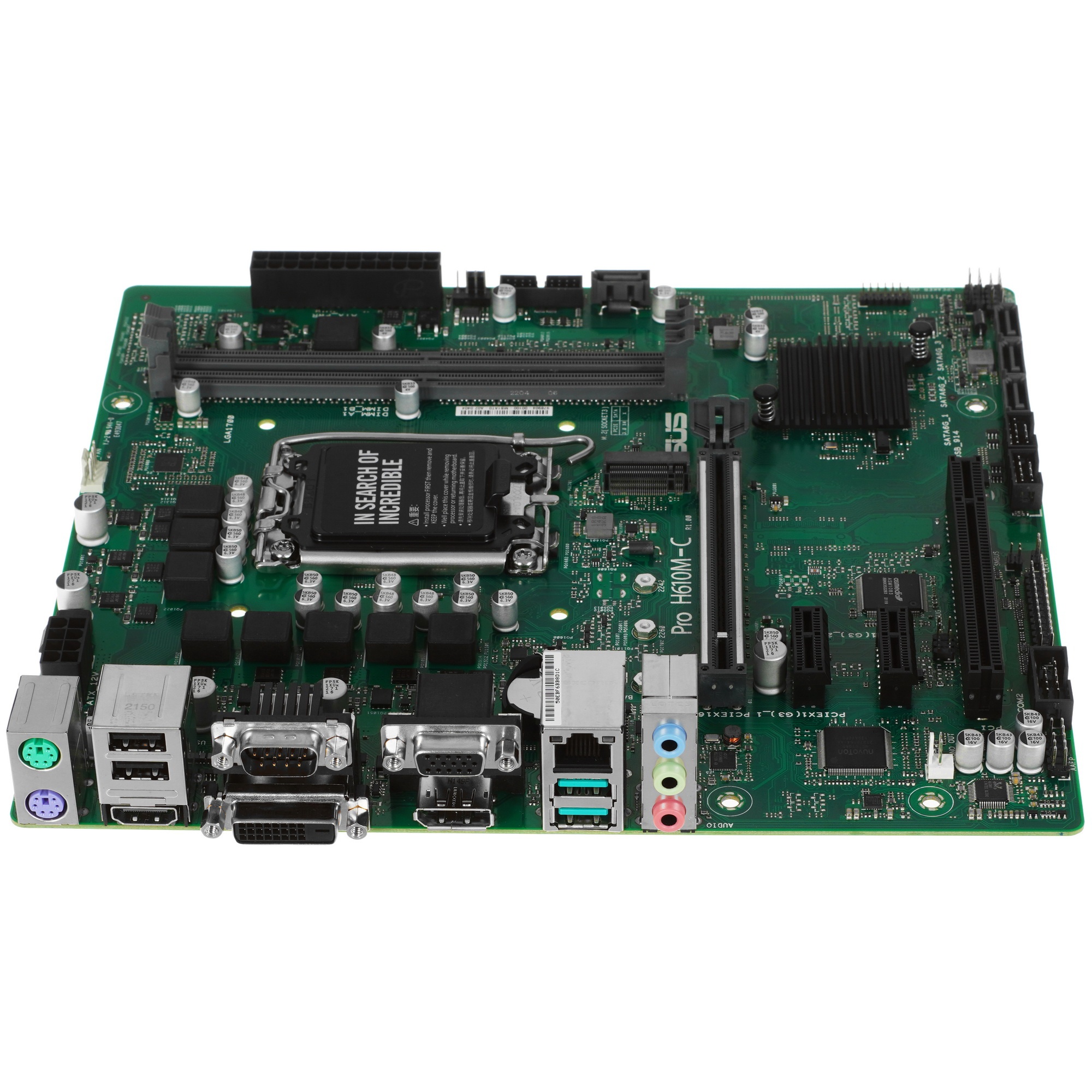 Материнская плата ASUS Pro H610M-C-CSM, LGA 1700, Intel H610, 2xDDR5, 4xSATA, 1xM.2, 1xPCIe 5.0 x16,