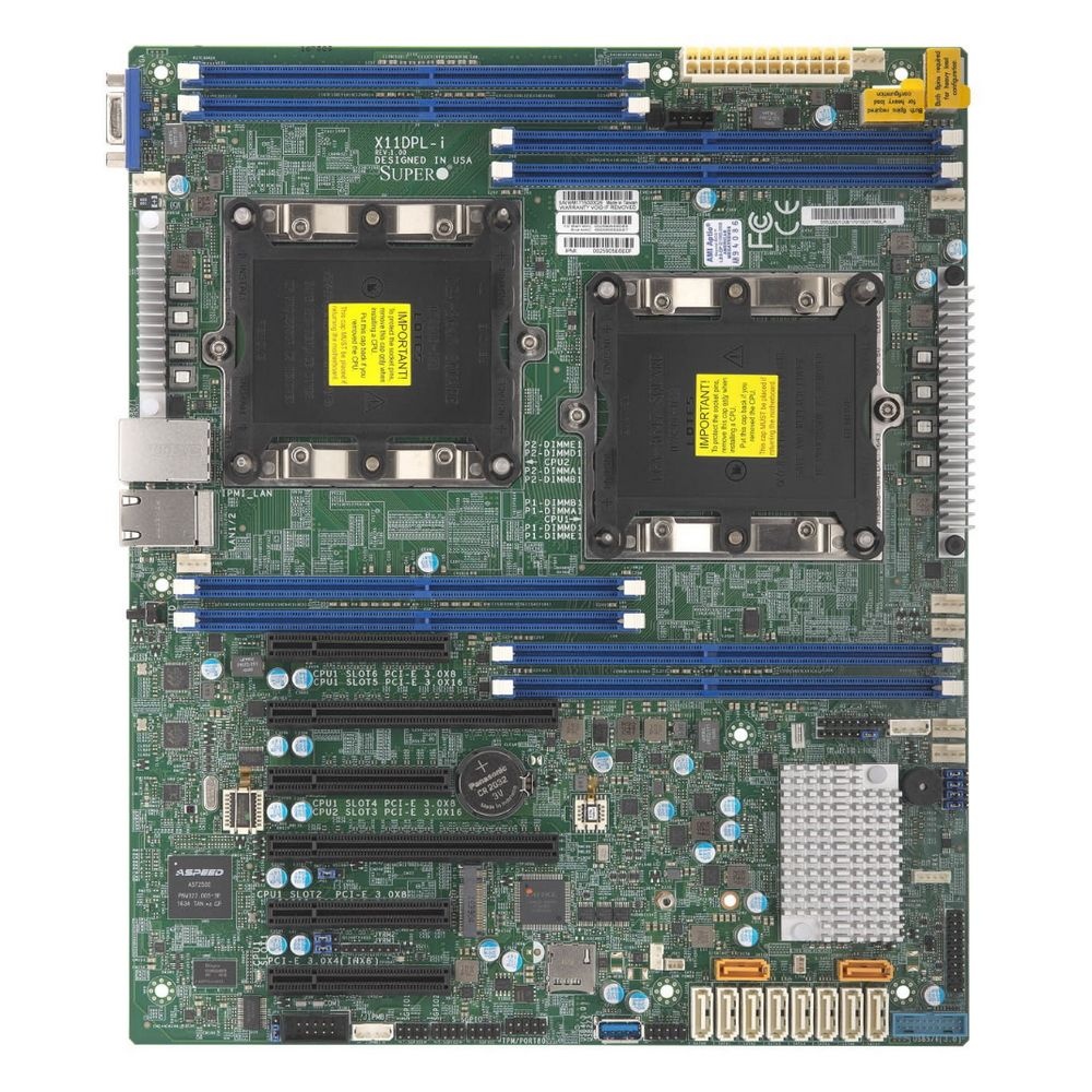 Серверная материнская плата Supermicro MBD-X11DPL-I-B, 2xLGA 3647, Intel C621, 8xDDR4, 10xSATA, 2xPC
