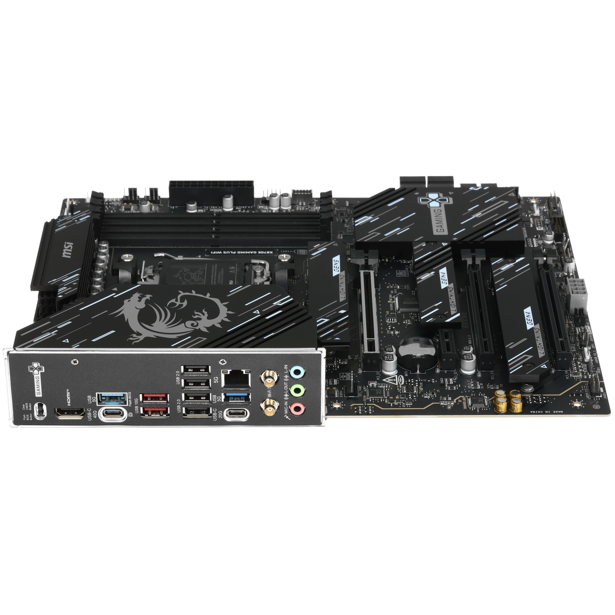 Материнская плата MSI X870E GAMING PLUS WIFI X870E, AM5, 4*DDR5, 3*PCIEx16, 1*PCIEx1, 3*M.2, 2*TypeC