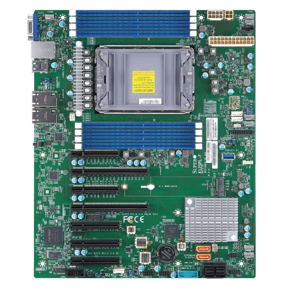 Серверная материнская плата SuperMicro X12SPL-F-B, сокет LGA4189, Intel C621A, DDR4 ECC, 8xDDR4, 2xP