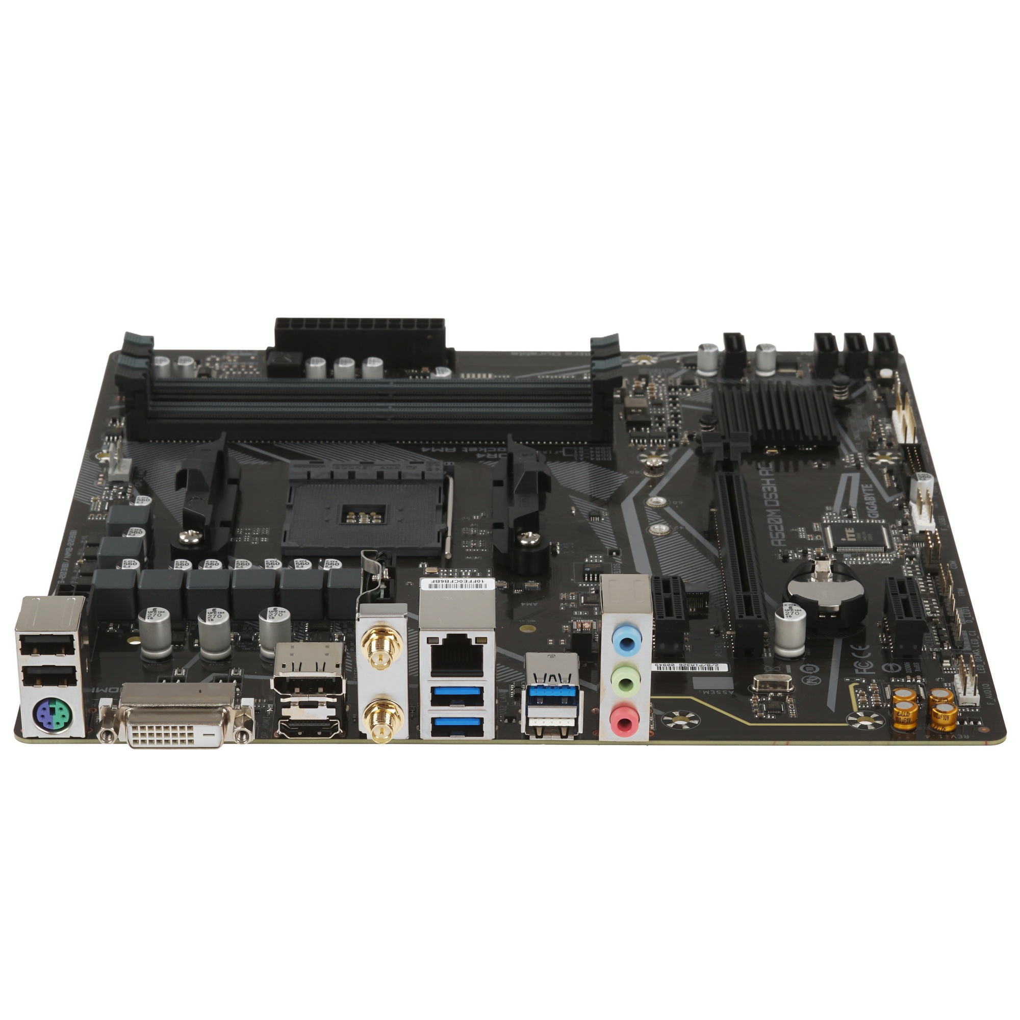 Материнская плата Gigabyte A520M DS3H AC, AM4, AMD A520, 4xDDR4, 4xSATA, 1xM.2, 1xPCIe 3.0 x16, 2xPC