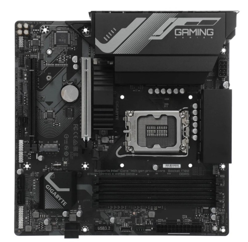 Материнская плата Gigabyte B760M G X WF6E GEN5 Soc-1700 Intel B760 4xDDR5 mATX AC`97 8ch(7.1) 2.5Gg