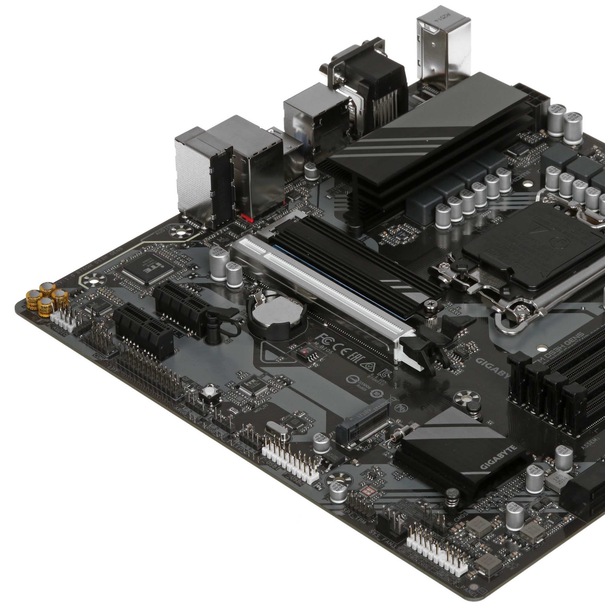 Материнская плата Gigabyte B760M DS3H GEN5 Soc-1700 Intel B760 4xDDR5 mATX AC`97 8ch(7.1) 2.5Gg RAID