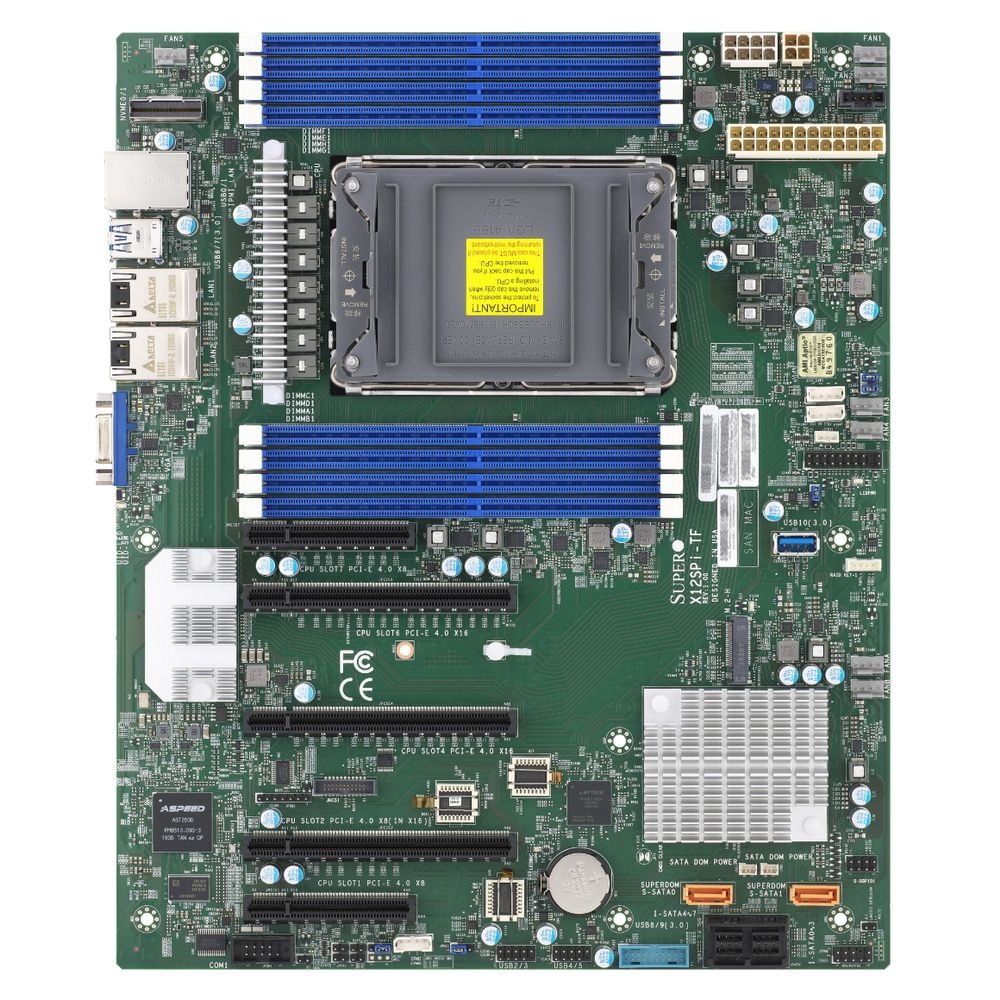 Материнская плата SuperMicro MBD-X12SPI-TF-B OEM Socket LGA4189-4 Intel C621A  ATX 8*RDDR4