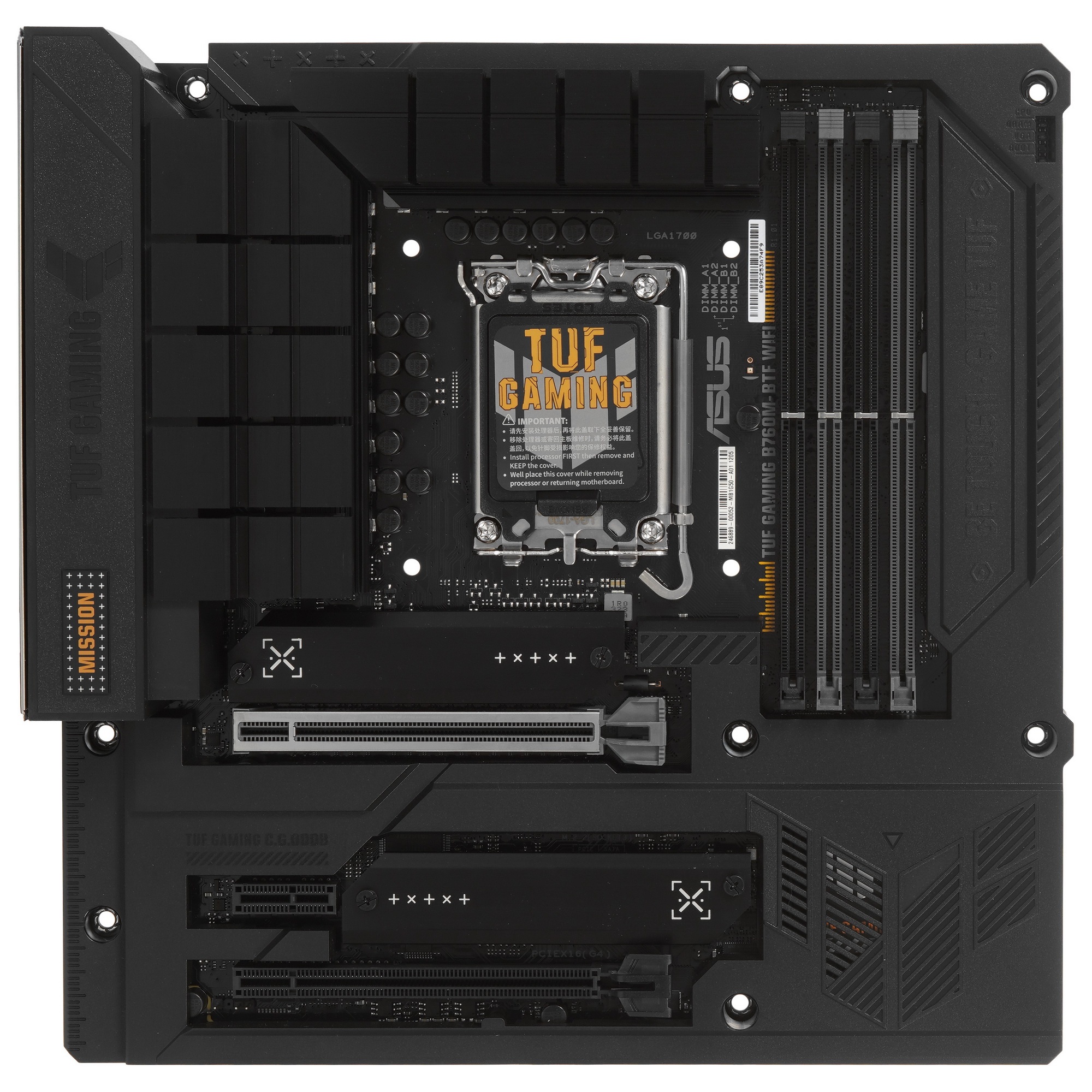 Материнская плата ASUS TUF GAMING B760M-BTF WIFI, LGA 1700, Intel B760, 4xDDR5, 4xSATA, 3xM.2, 1xPCI