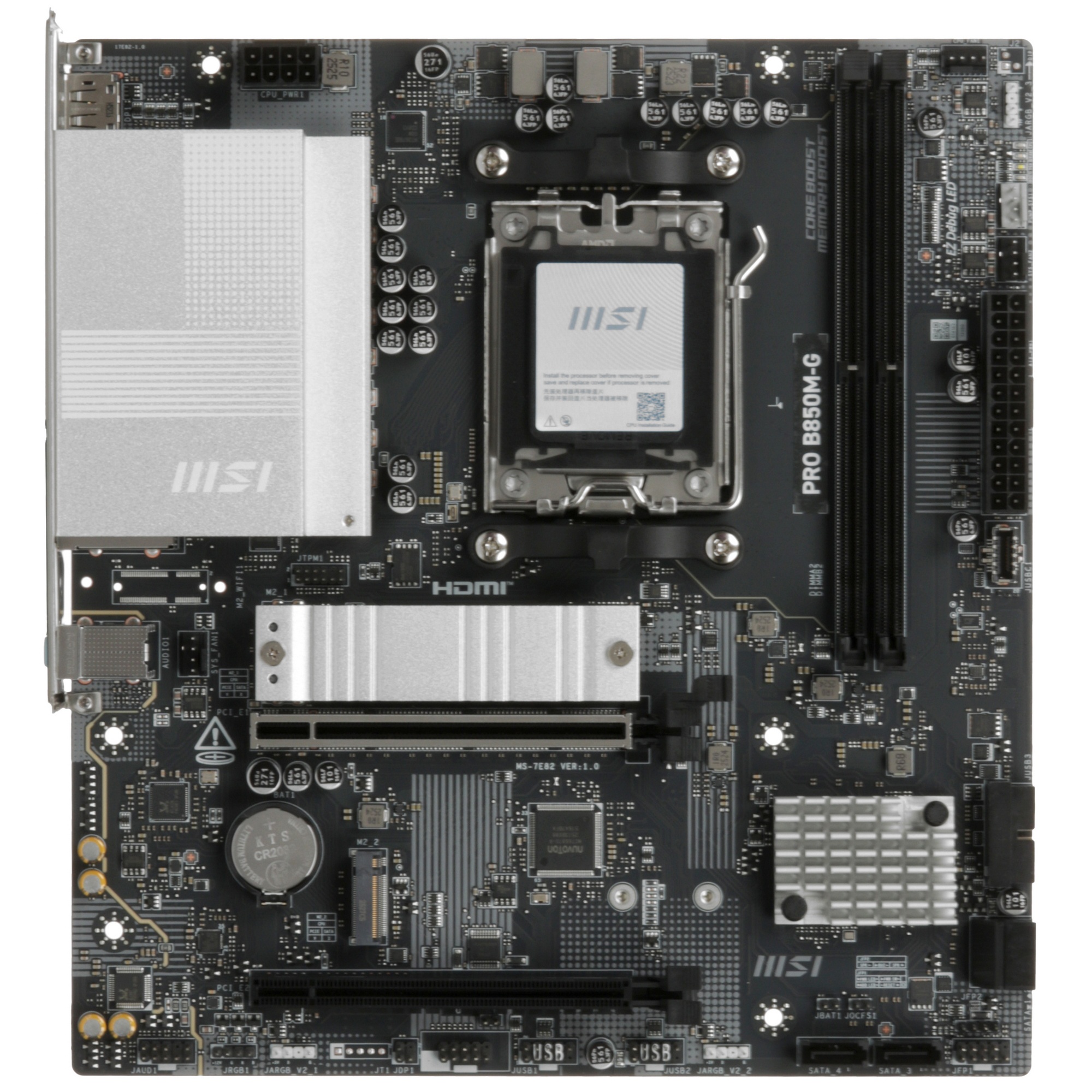 Материнская плата MSI PRO B850M-G SocketAM5 AMD B850 2xDDR5 mATX AC`97 8ch(7.1) 5Gigabit RAID+HDMI+D