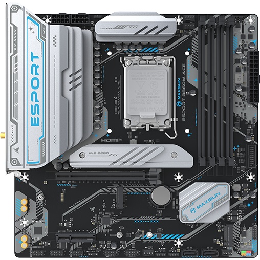 Материнская плата Maxsun MS-eSport B860M WIFI ACE B860, LGA1851, 4*DDR5, 1*PCIEx16, 1*PCIEx4, 3*M.2,