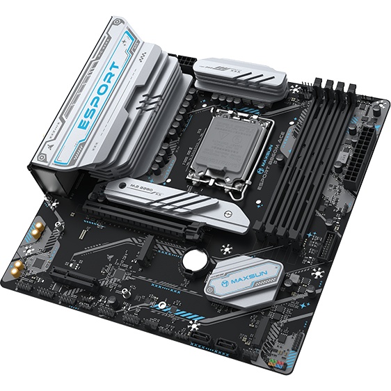 Материнская плата Maxsun MS-eSport B860M WIFI ACE B860, LGA1851, 4*DDR5, 1*PCIEx16, 1*PCIEx4, 3*M.2,