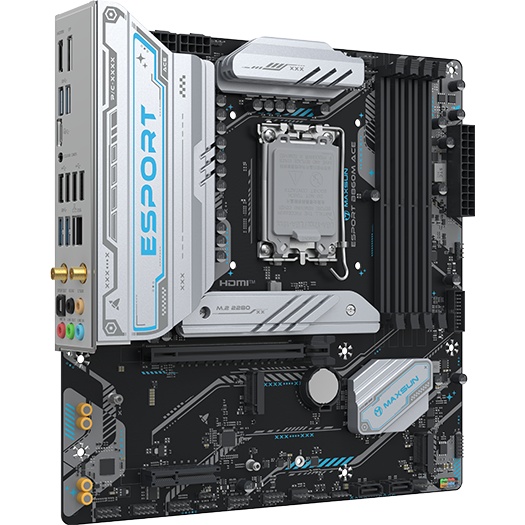 Материнская плата Maxsun MS-eSport B860M WIFI ACE B860, LGA1851, 4*DDR5, 1*PCIEx16, 1*PCIEx4, 3*M.2,