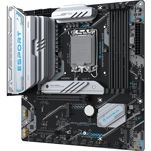 Материнская плата Maxsun MS-eSport B860M WIFI ACE B860, LGA1851, 4*DDR5, 1*PCIEx16, 1*PCIEx4, 3*M.2,