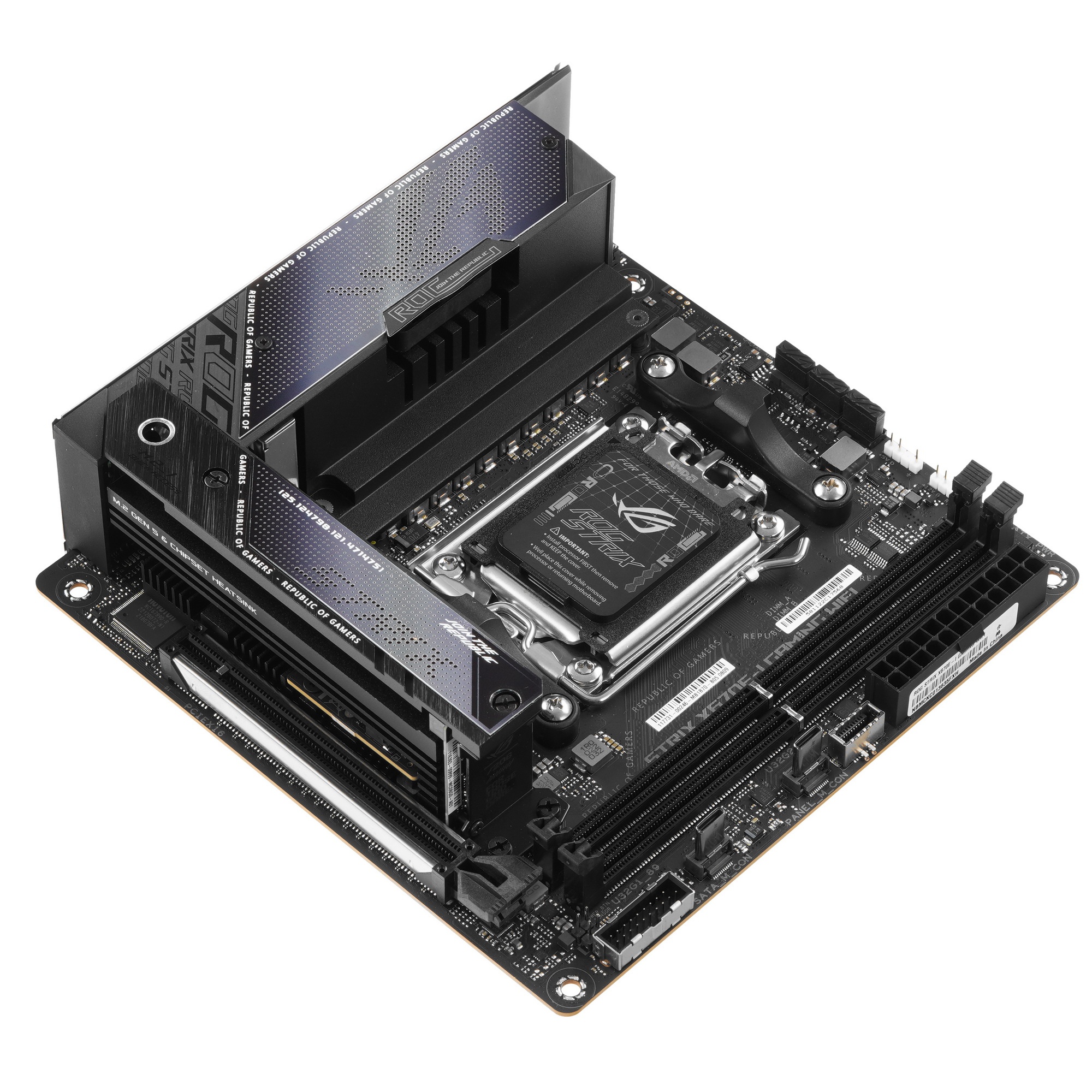 Материнская плата ASUS ROG STRIX X670E-I GAMING WIFI, AM5, AMD X670, 2xDDR5, 2xSATA, 2xM.2, 1xPCI-E