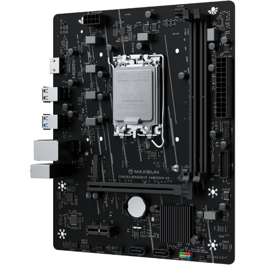 Материнская плата Maxsun MS-Challenger H610M-H V1 H610, LGA1700, 2*DDR4, 1*PCIEx16, 1*PCIEx1, 1*M.2,