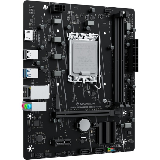 Материнская плата Maxsun MS-Challenger H610M-H V1 H610, LGA1700, 2*DDR4, 1*PCIEx16, 1*PCIEx1, 1*M.2,