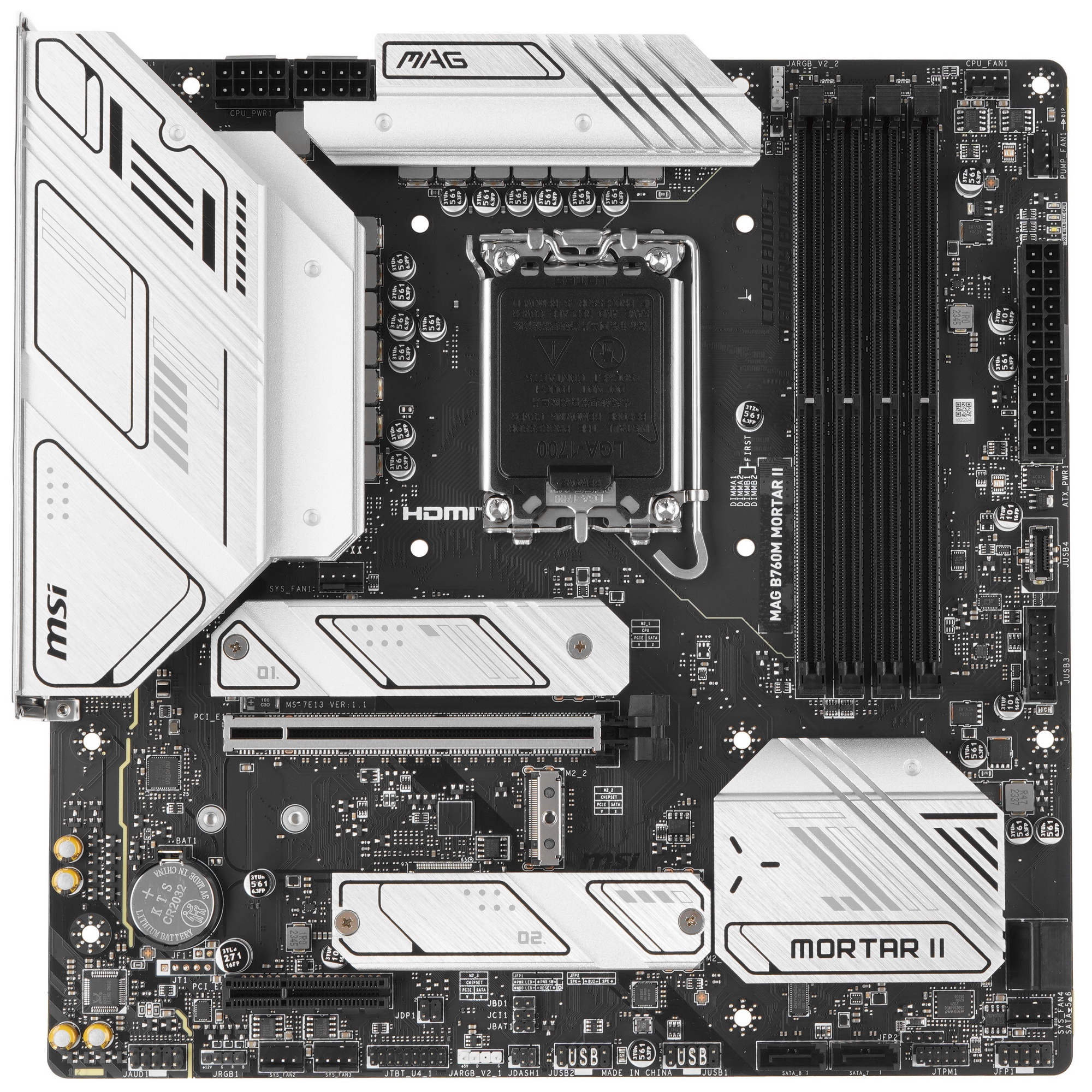 Материнская плата MSI MAG B760M MORTAR II, LGA 1700, Intel B760, 4xDDR5, 4xSATA, 3xM.2, 1xPCIe 5.0 x
