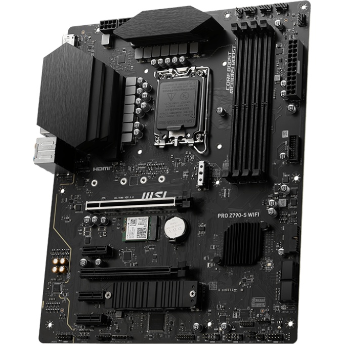 Материнская плата MSI PRO Z790-S WIFI, LGA 1700, ATX, 4xDDR5, 1xPCIe 5.0 x16, 4xM.2, 4xSATA, 1xHDMI,