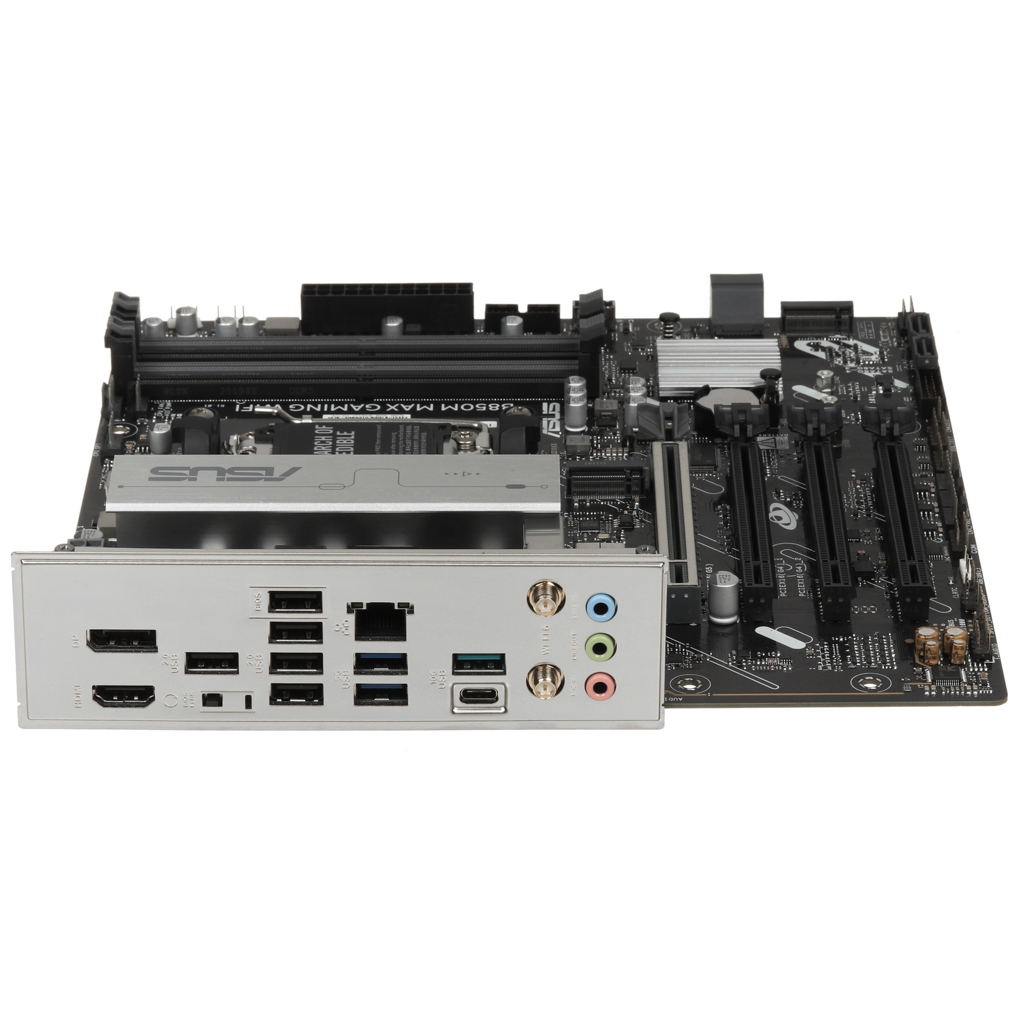 Материнская плата ASUS B850M MAX GAMING WIFI AM5 mATX 4xDDR5 4xPCIEx16 3xM.2 USB-C DP HDMI GLAN Wi-F