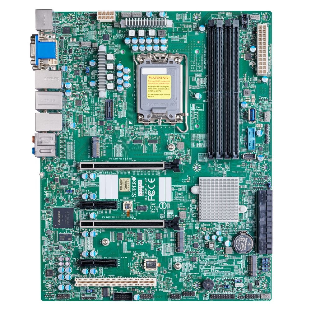 Серверная материнская плата Supermicro MBD-X13SAE-F-B, LGA 1700, Intel W680, 4xDDR5 ECC/non-ECC, 8xS