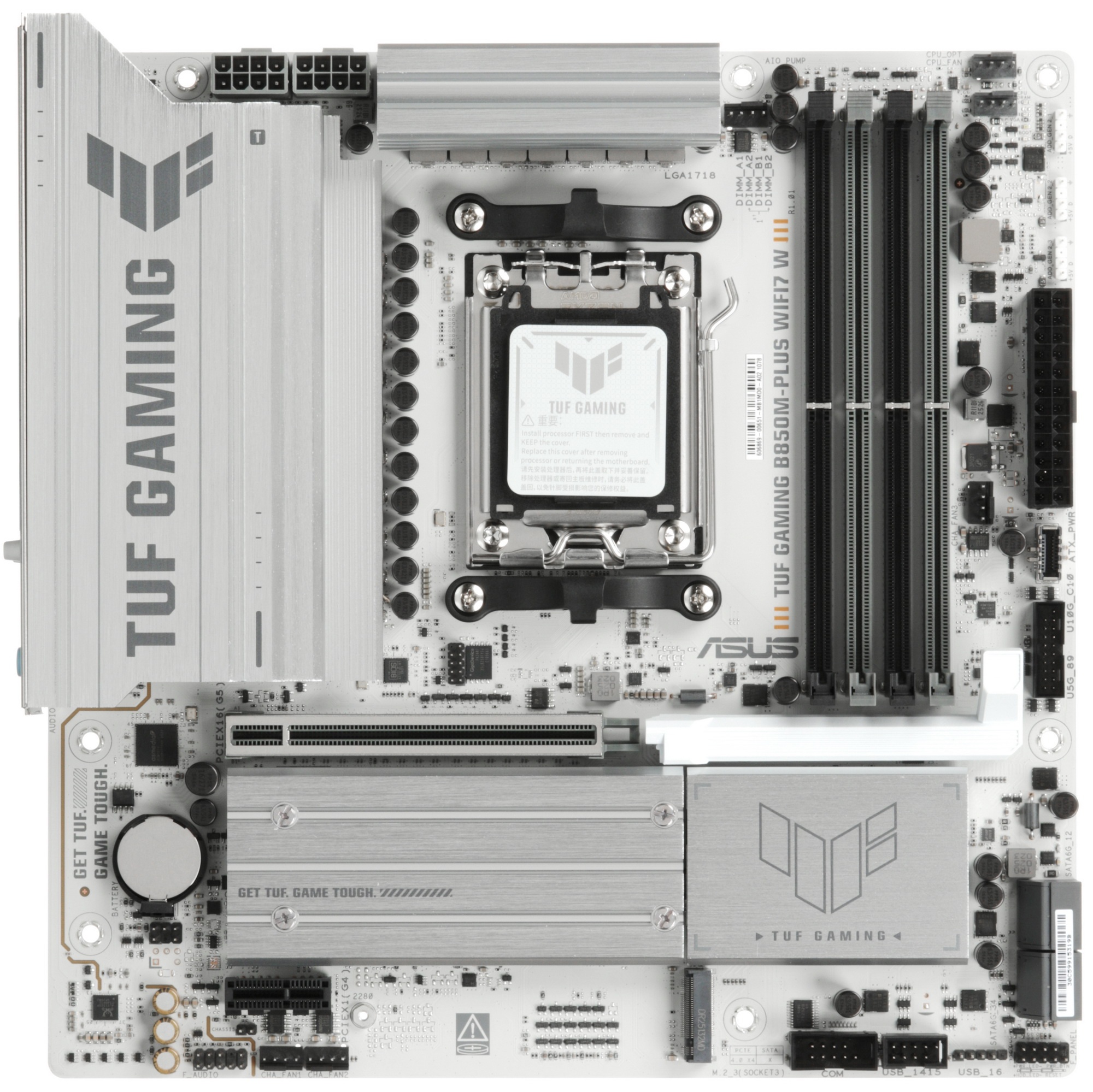 Материнская плата Asus TUF GAMING B850M-PLUS WIFI7 W SocketAM5 AMD B850 4xDDR5 mATX AC`97 8ch(7.1) 2