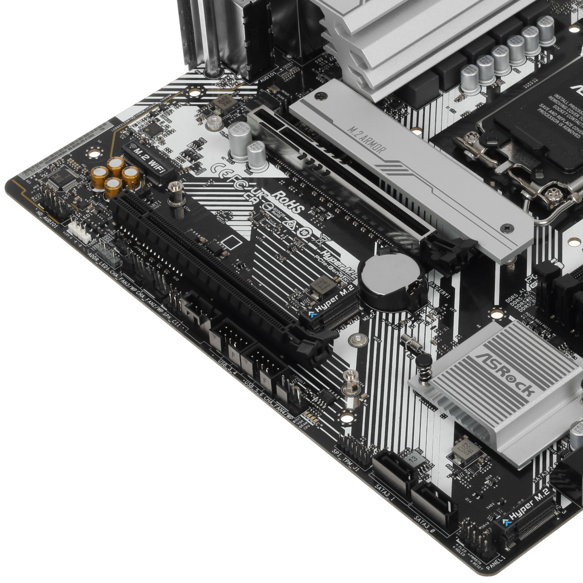 Материнская плата ASRock B760M Pro RS, Micro-ATX, LGA 1700, Intel B760, 4xDDR5, 4xSATA, 3xM.2, 1xPCI