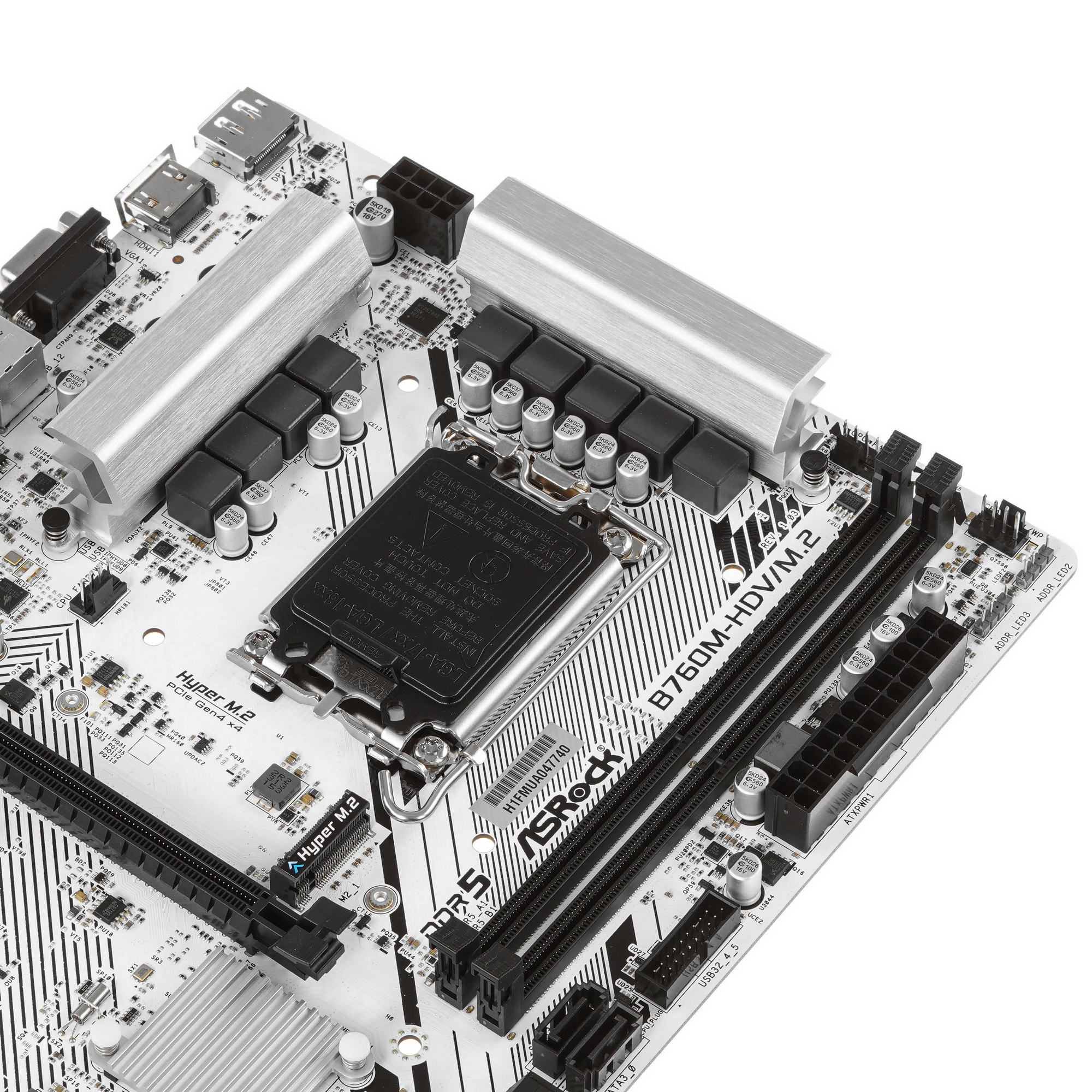Материнская плата ASRock B760M-HDV/M.2, LGA 1700, Intel B760, 2xDDR5, 4xSATA, 2xM.2, 1xPCI-E 4.0 x16