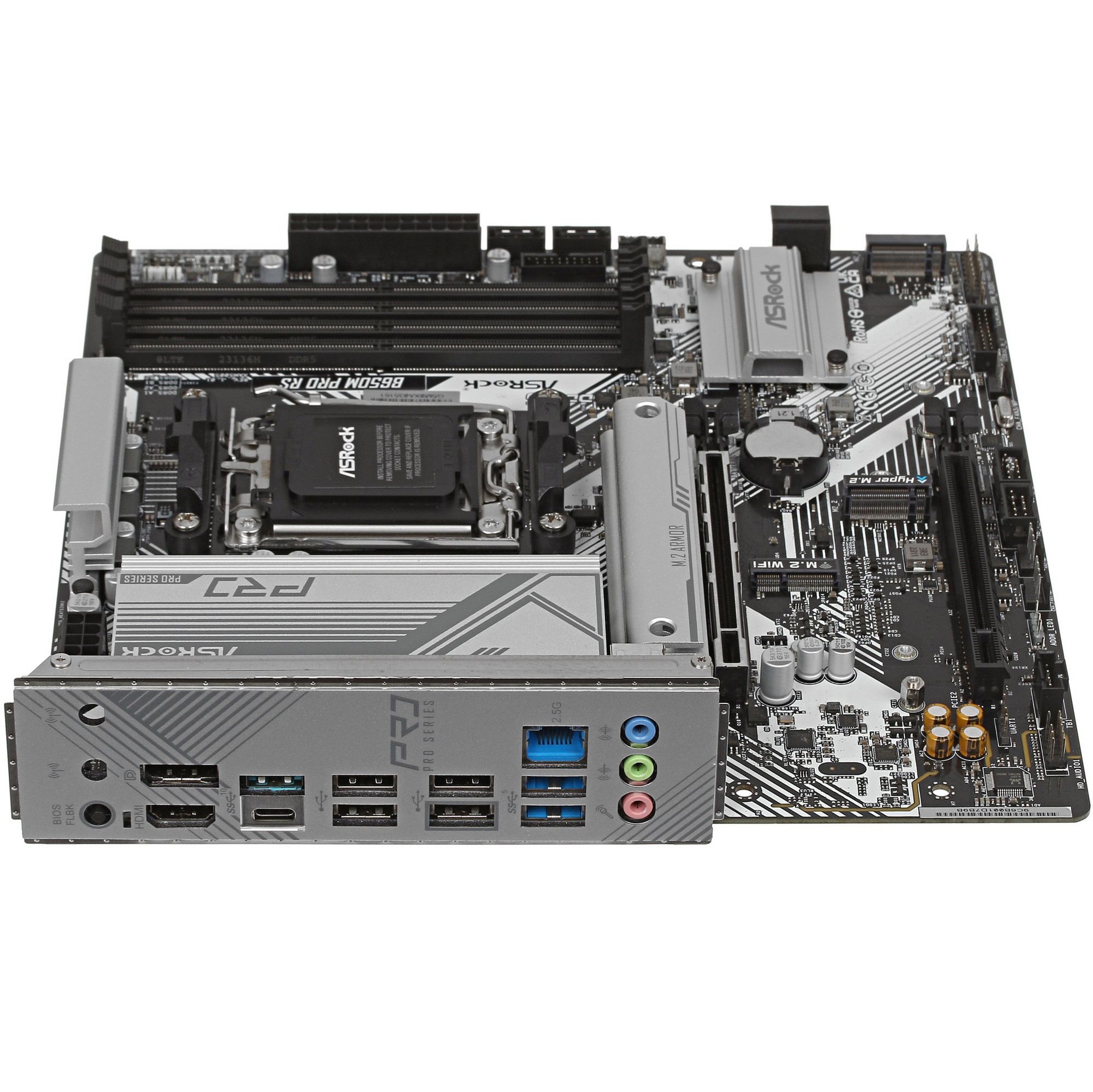 Материнская плата ASRock B650M PRO RS, Socket AM5, AMD B650, 4xDDR5-5200, HDMI+DP, 2xPCI-Ex16, 4xSAT
