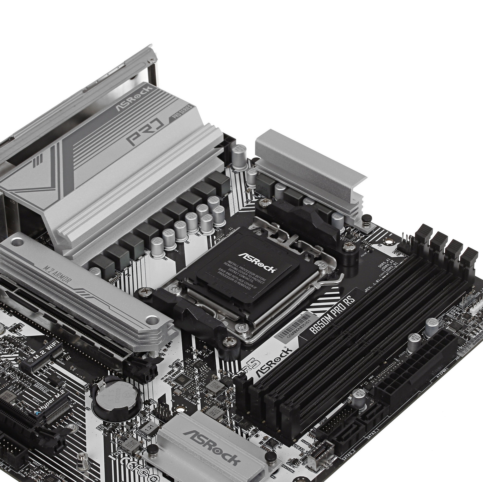 Материнская плата ASRock B650M PRO RS, Socket AM5, AMD B650, 4xDDR5-5200, HDMI+DP, 2xPCI-Ex16, 4xSAT