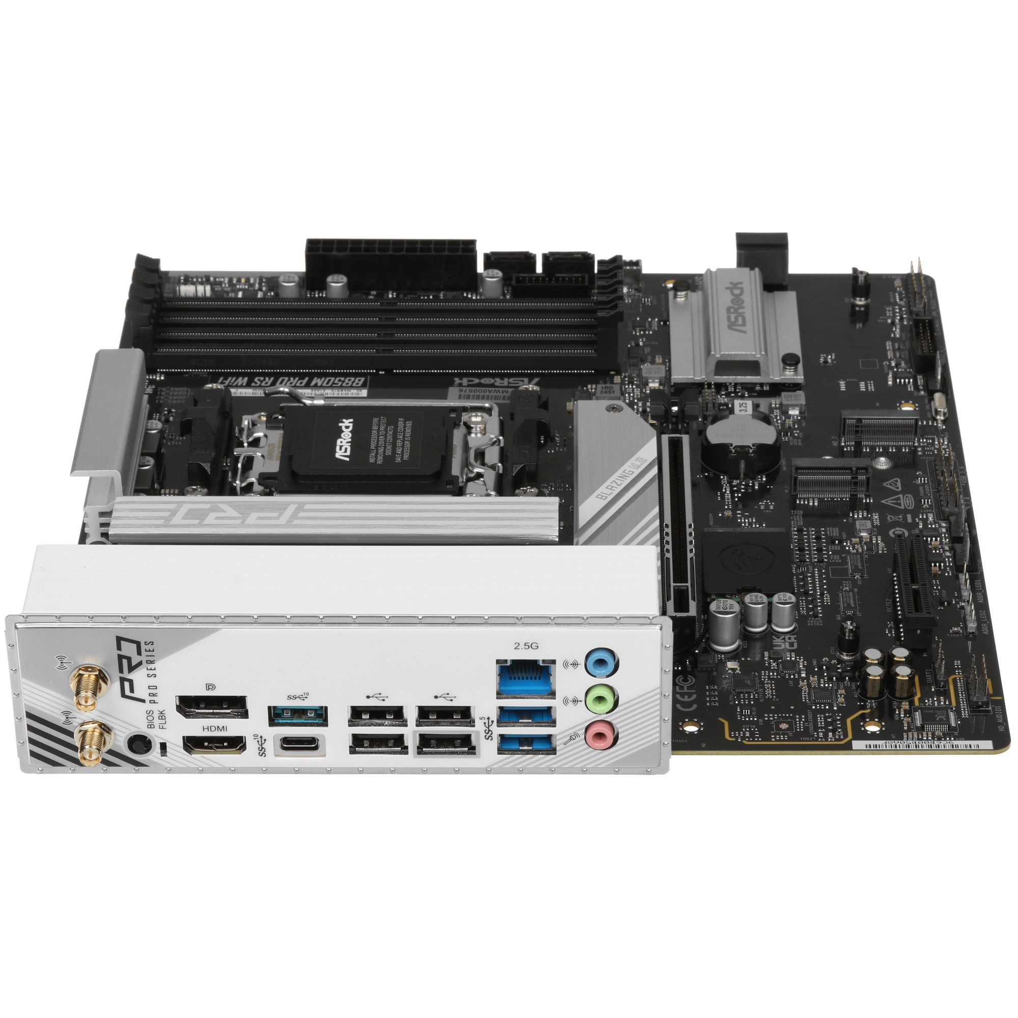 Материнская плата ASROCK B850M PRO RS WIFI, AM5, B850, 4*DDR5, 4*SATA, 3*M.2, 4*USB 2.0, 3*USB 3.2,