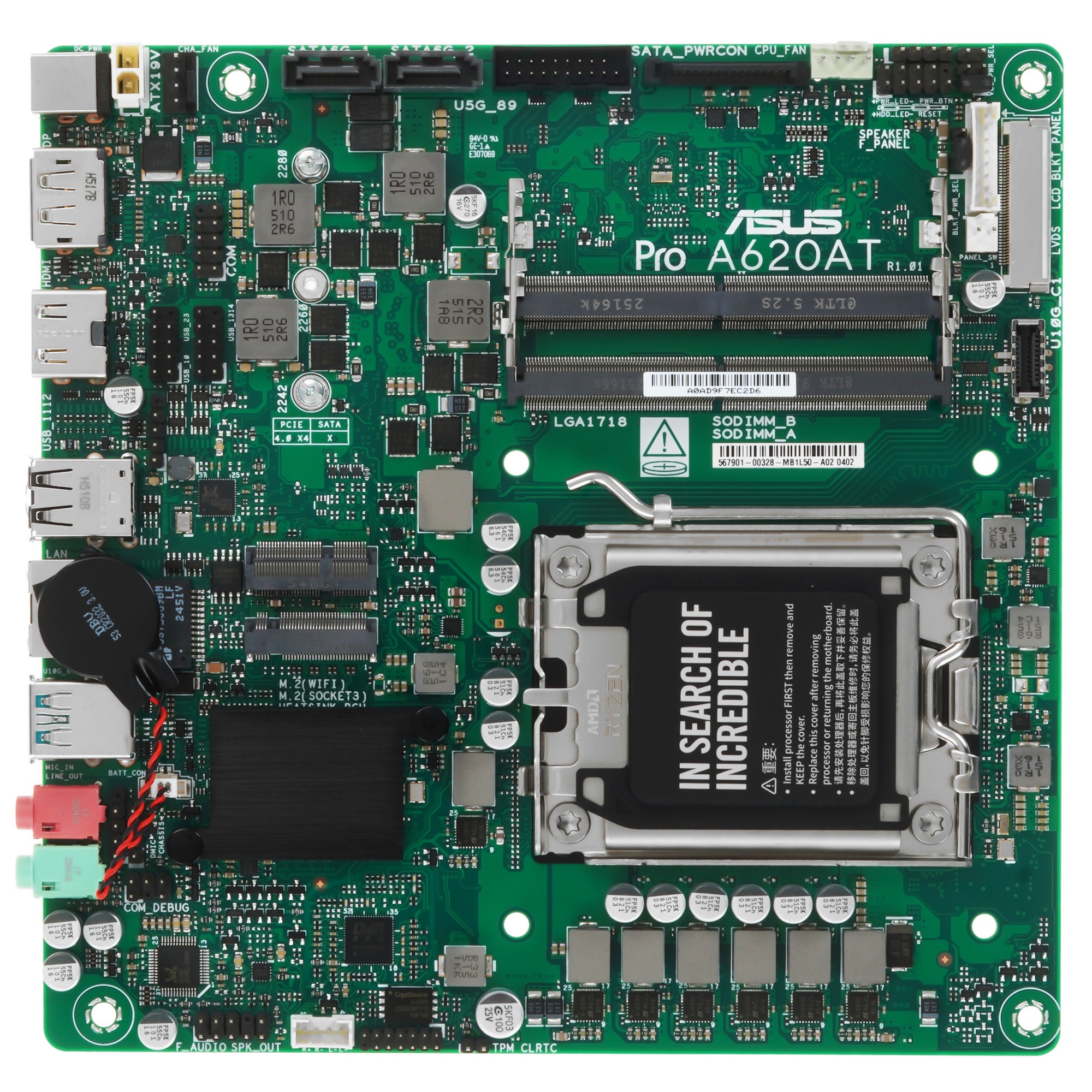 Материнская плата ASUS PRO A620AT-CSM, LGA1851, A620,  2*DDR5, 2*SATA, 1*M.2, 3*USB 3.2, 7*USB 2.0,