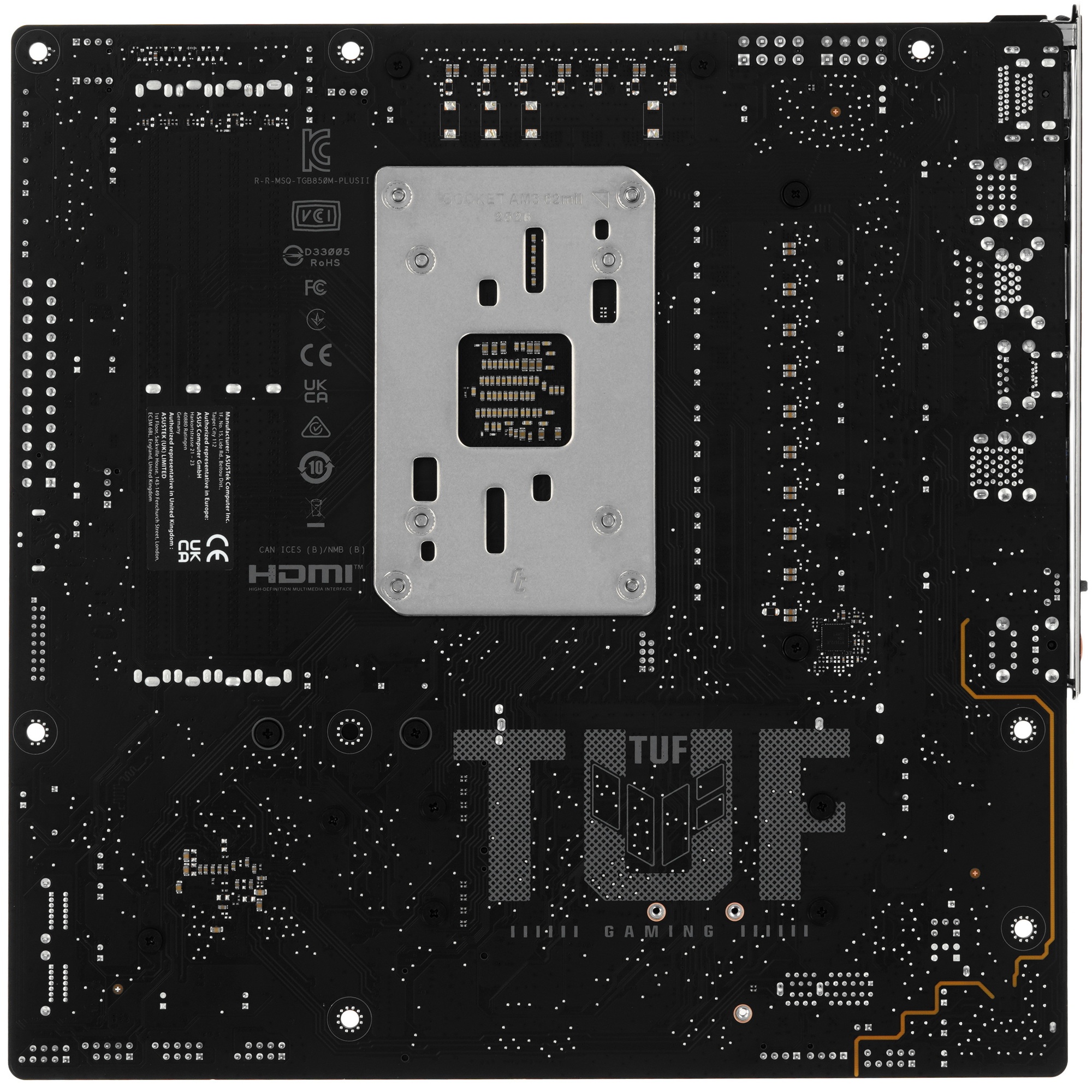 Материнская плата ASUS TUF GAMING B850M-PLUS II, AM5, B850, 4*DDR5, 4*SATA, 3*M.2, 7*USB 3.2, 4*USB