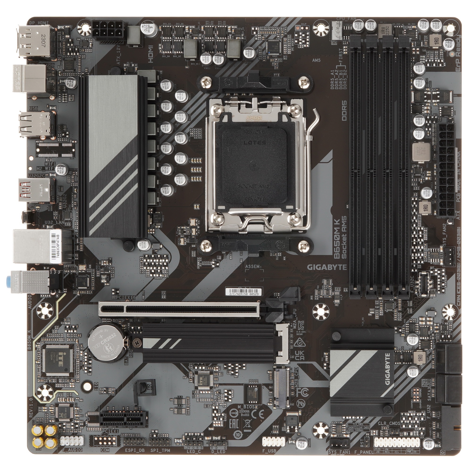 Материнская плата Gigabyte B650M K Socket AM5 AMD B650 4xDDR5 mATX AC`97 8ch(7.1) 2.5Gg RAID+HDMI