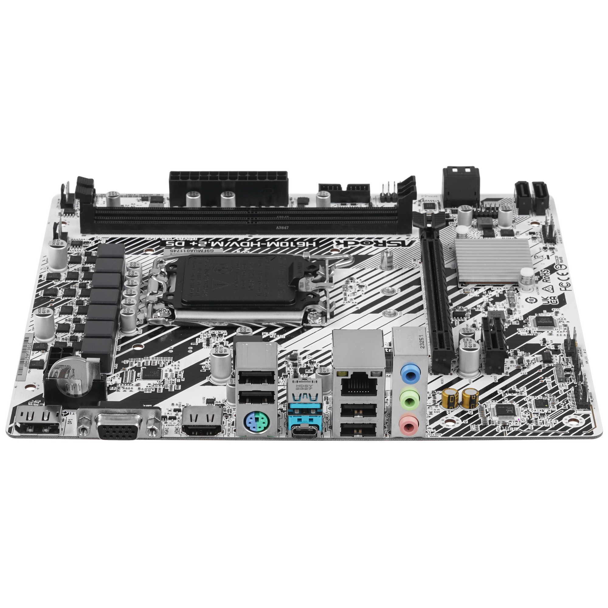 Материнская плата ASRock H610M-HDV/M.2+ D5, LGA 1700, Intel H610, 2xDDR5, 4xSATA, 1xM.2, 1xPCI-E 4.0