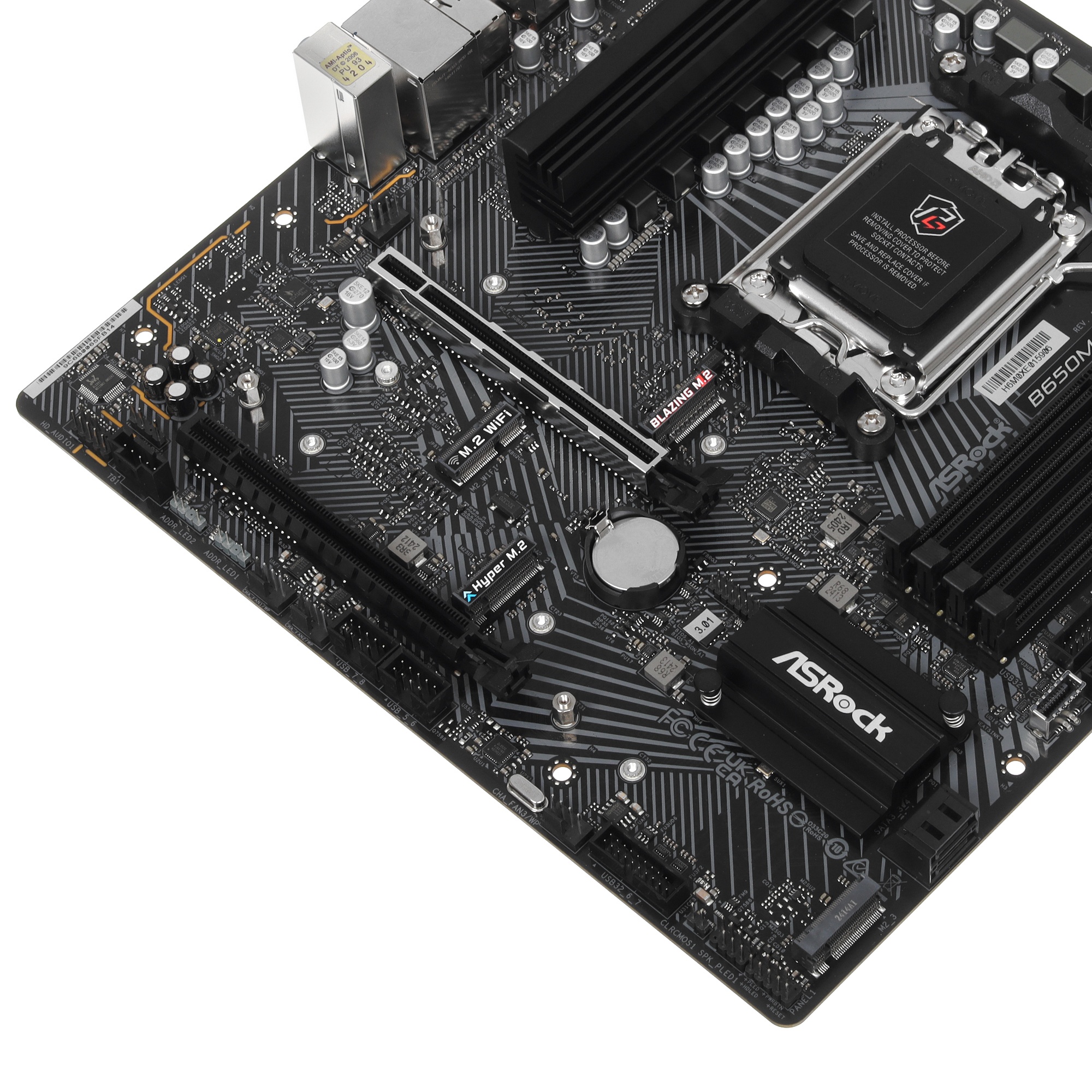 Материнская плата ASRock B650M PG Lightning, AM5, AMD B650, 4xDDR5, 4xSATA, 3xM.2, 1xPCIe 3.0 x4, 1x
