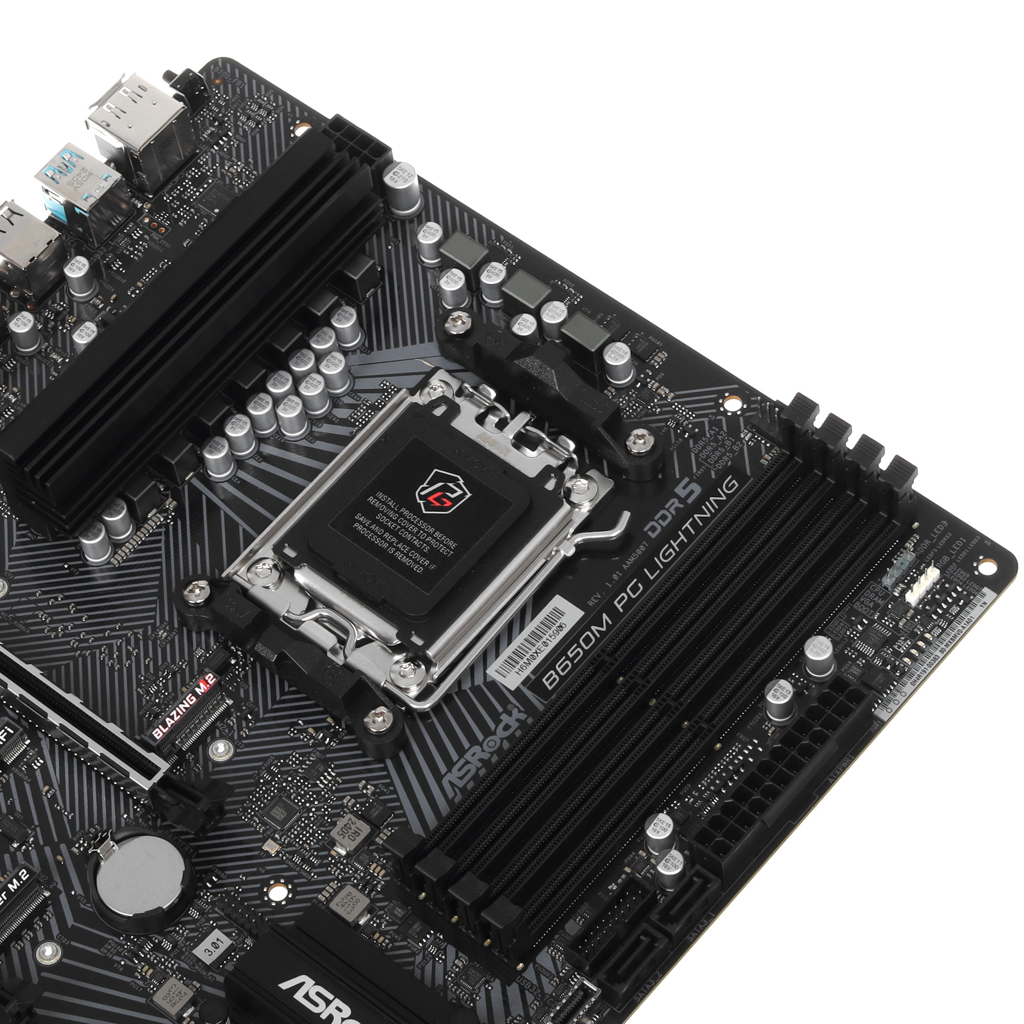Материнская плата ASRock B650M PG Lightning, AM5, AMD B650, 4xDDR5, 4xSATA, 3xM.2, 1xPCIe 3.0 x4, 1x