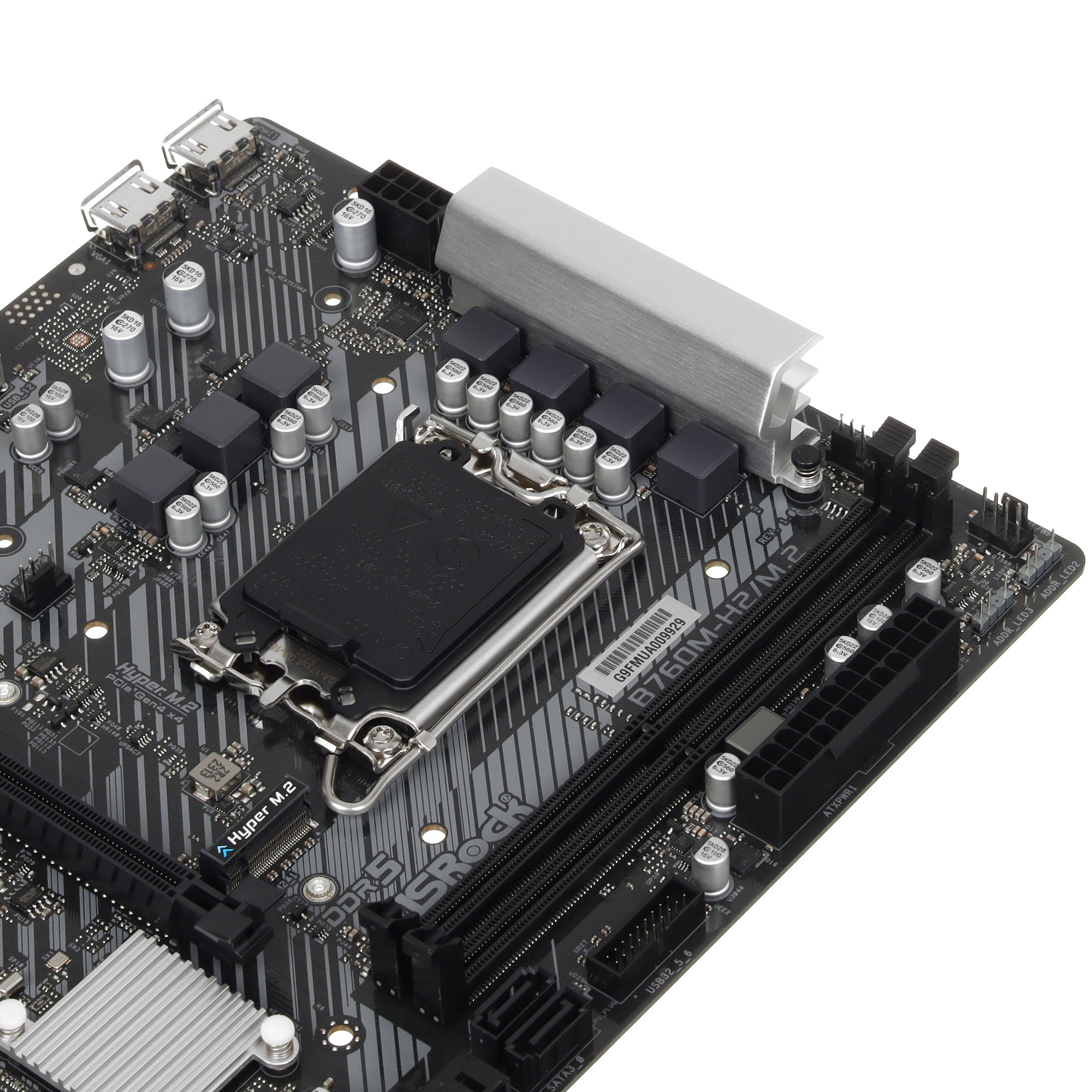 Материнская плата ASRock B760M-H2/M.2, LGA 1700, Intel B760, 2xDDR5, 4xSATA, 2xM.2, 1xPCIe 4.0 x16,