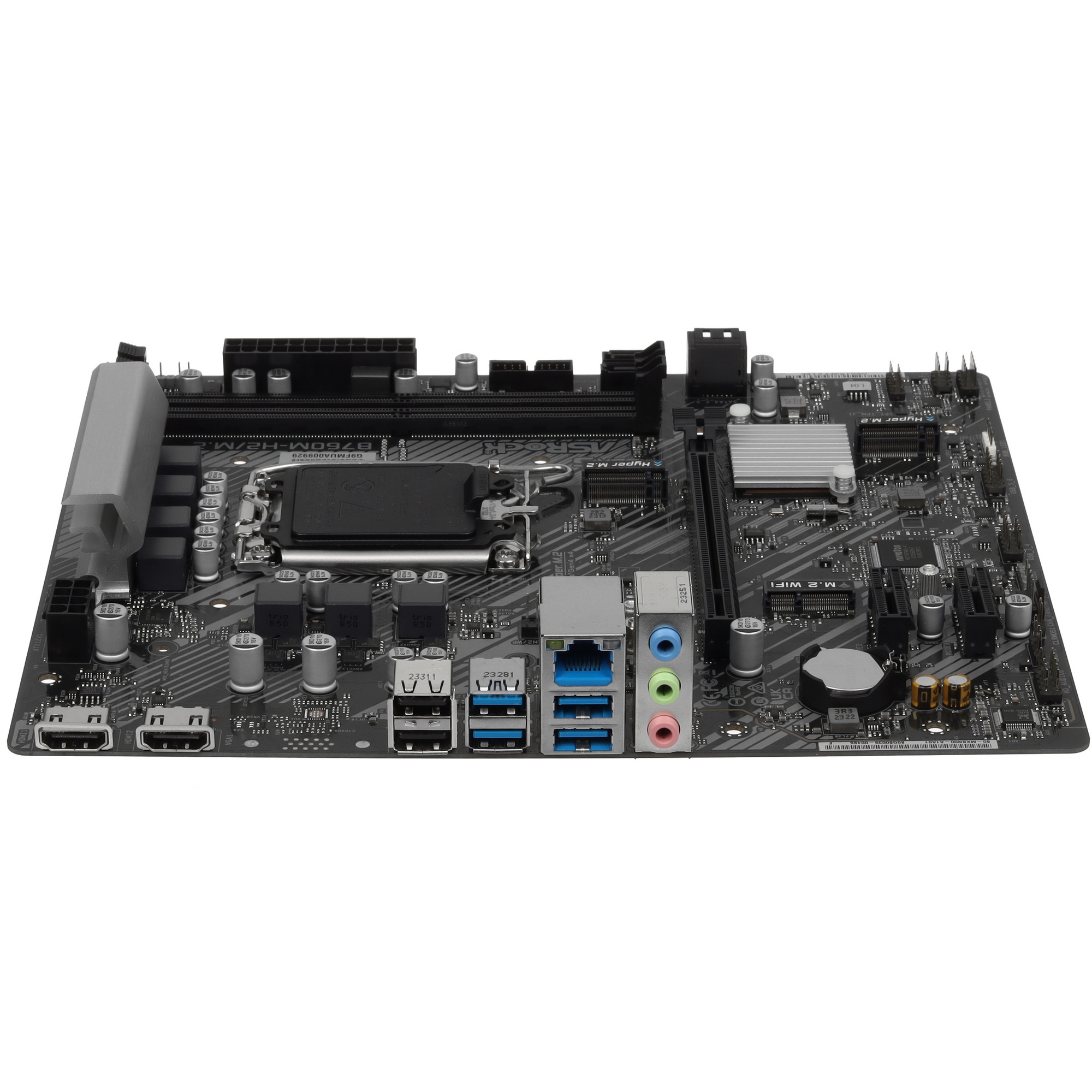 Материнская плата ASRock B760M-H2/M.2, LGA 1700, Intel B760, 2xDDR5, 4xSATA, 2xM.2, 1xPCIe 4.0 x16,