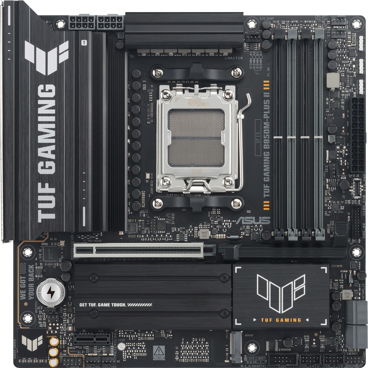 Материнская плата ASUS TUF GAMING B850M-PLUS II AM5 mATX 4хDDR5 PCIEx16 PCIEx1 USB-C DP HDMI 3xM.2 2