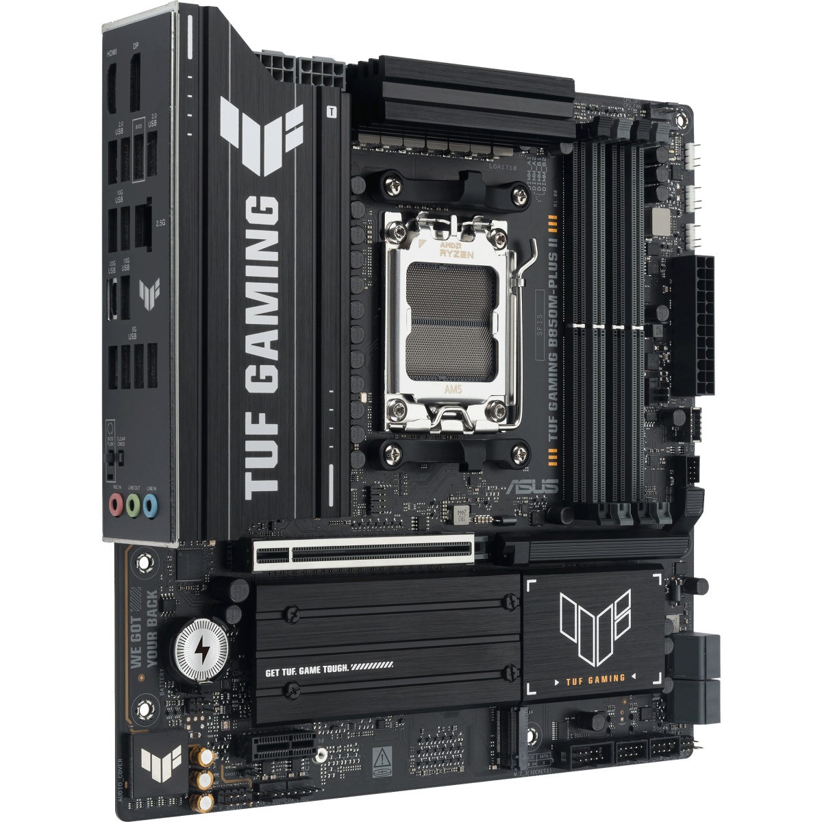 Материнская плата ASUS TUF GAMING B850M-PLUS II AM5 mATX 4хDDR5 PCIEx16 PCIEx1 USB-C DP HDMI 3xM.2 2