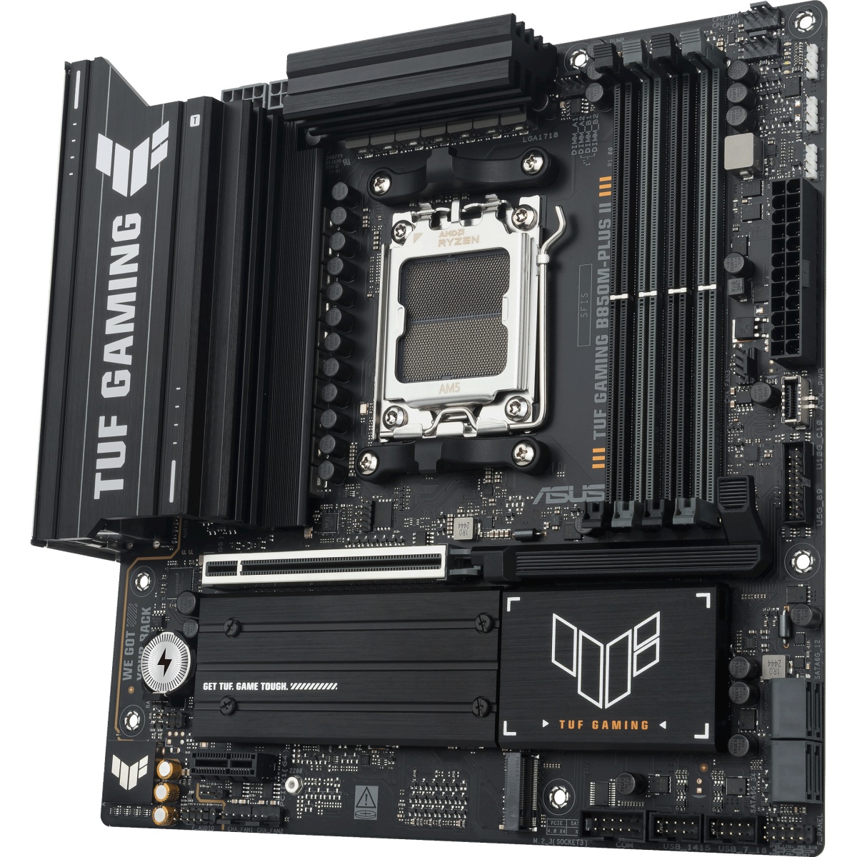 Материнская плата ASUS TUF GAMING B850M-PLUS II AM5 mATX 4хDDR5 PCIEx16 PCIEx1 USB-C DP HDMI 3xM.2 2