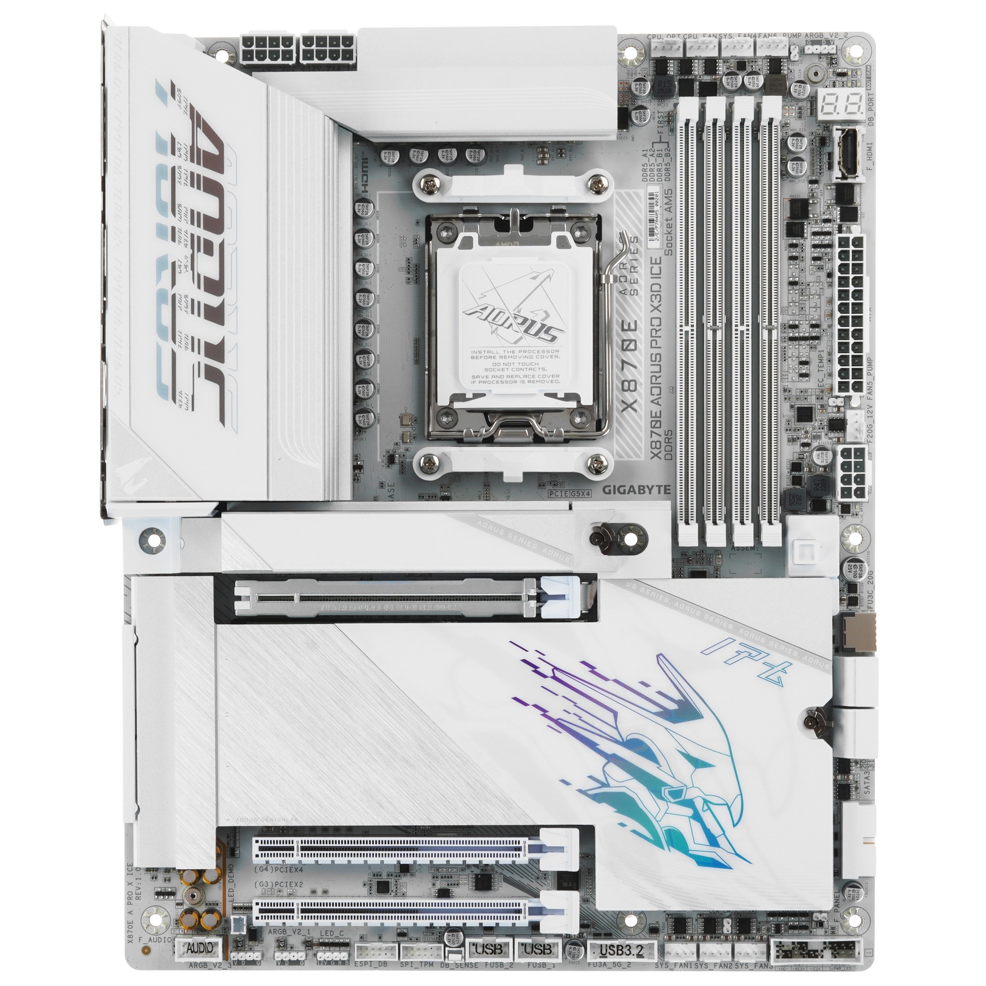 Материнская плата Gigabyte X870E AORUS PRO X3D ICE Socket AM5 AMD X870E 4xDDR5 ATX AC`97 8ch(7.1) 5G