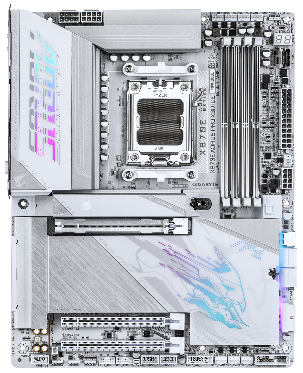 Материнская плата Gigabyte X870E AORUS PRO X3D ICE Socket AM5 AMD X870E 4xDDR5 ATX AC`97 8ch(7.1) 5G