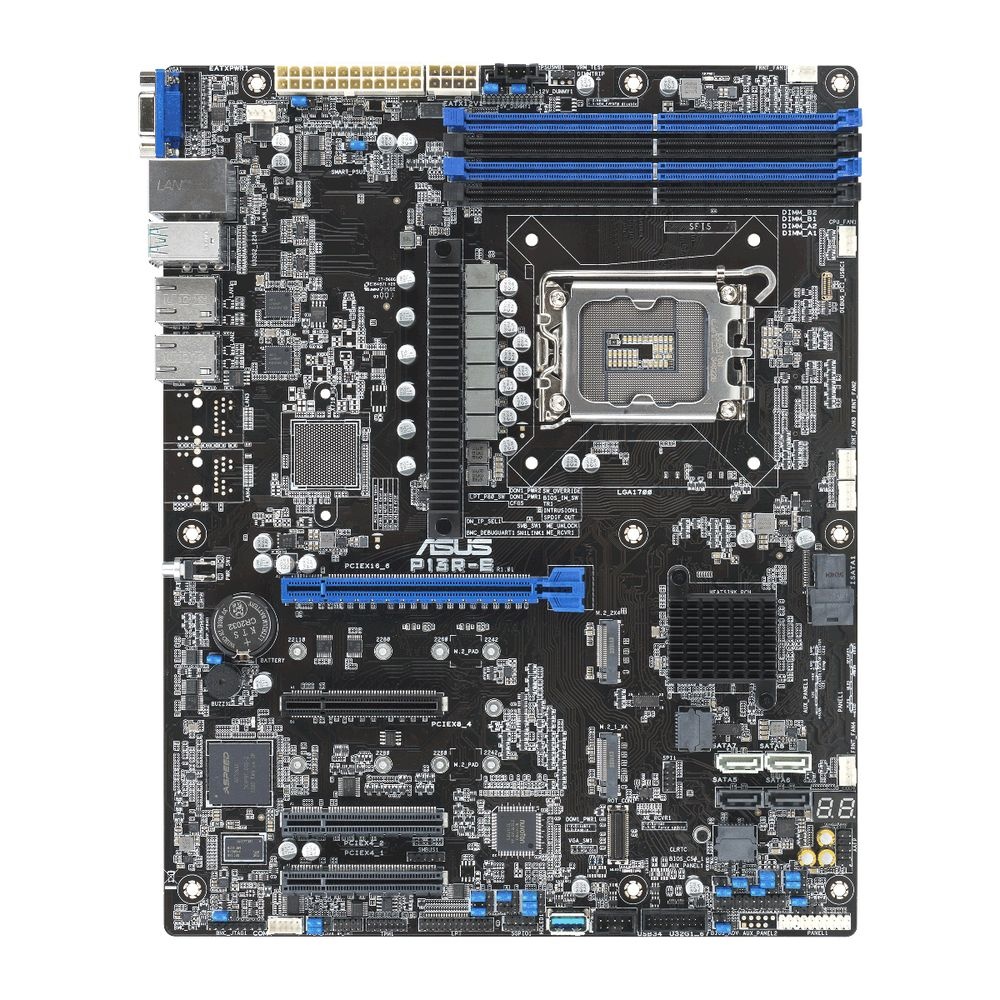 Материнская плата ASUS P13R-E, ATX, 1 x Socket LGA1700, Intel C266, 4x DDR5 4400, 4x PCI-E x4+x8 Gen