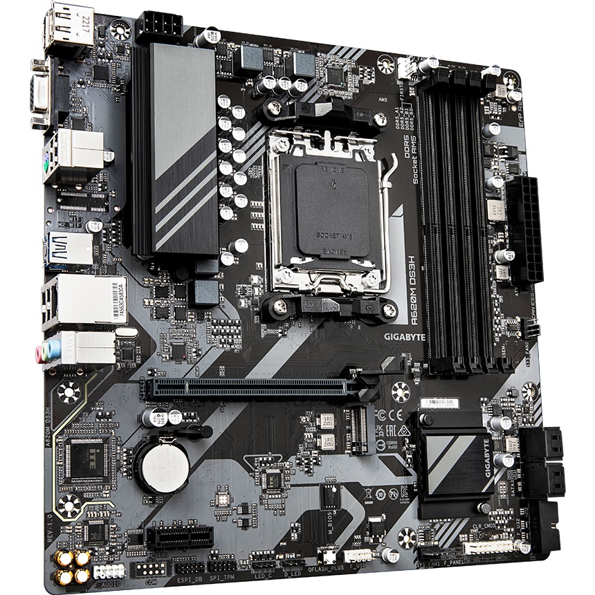 Материнская плата Gigabyte OEM A620M DS3H, Socket AM5, AMD A620, 4xDDR5-5200, D-SUB+HDMI+DP, 1xPCI-E