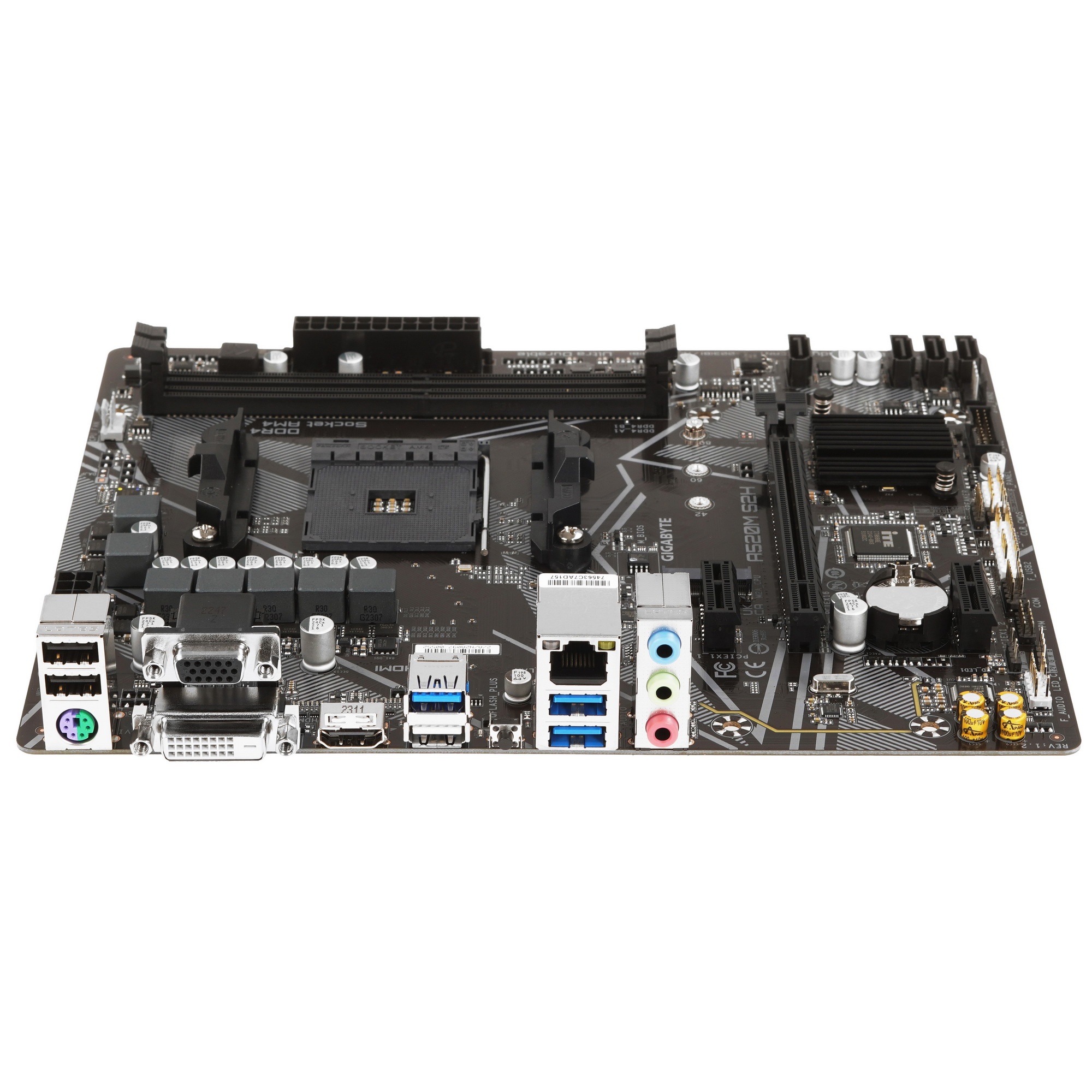 Материнская плата Gigabyte A520M S2H, AM4, AMD A520, 2xDDR4, 4xSATA, 1xM.2, 1xPCIe 3.0 x16, 2xPCIe x